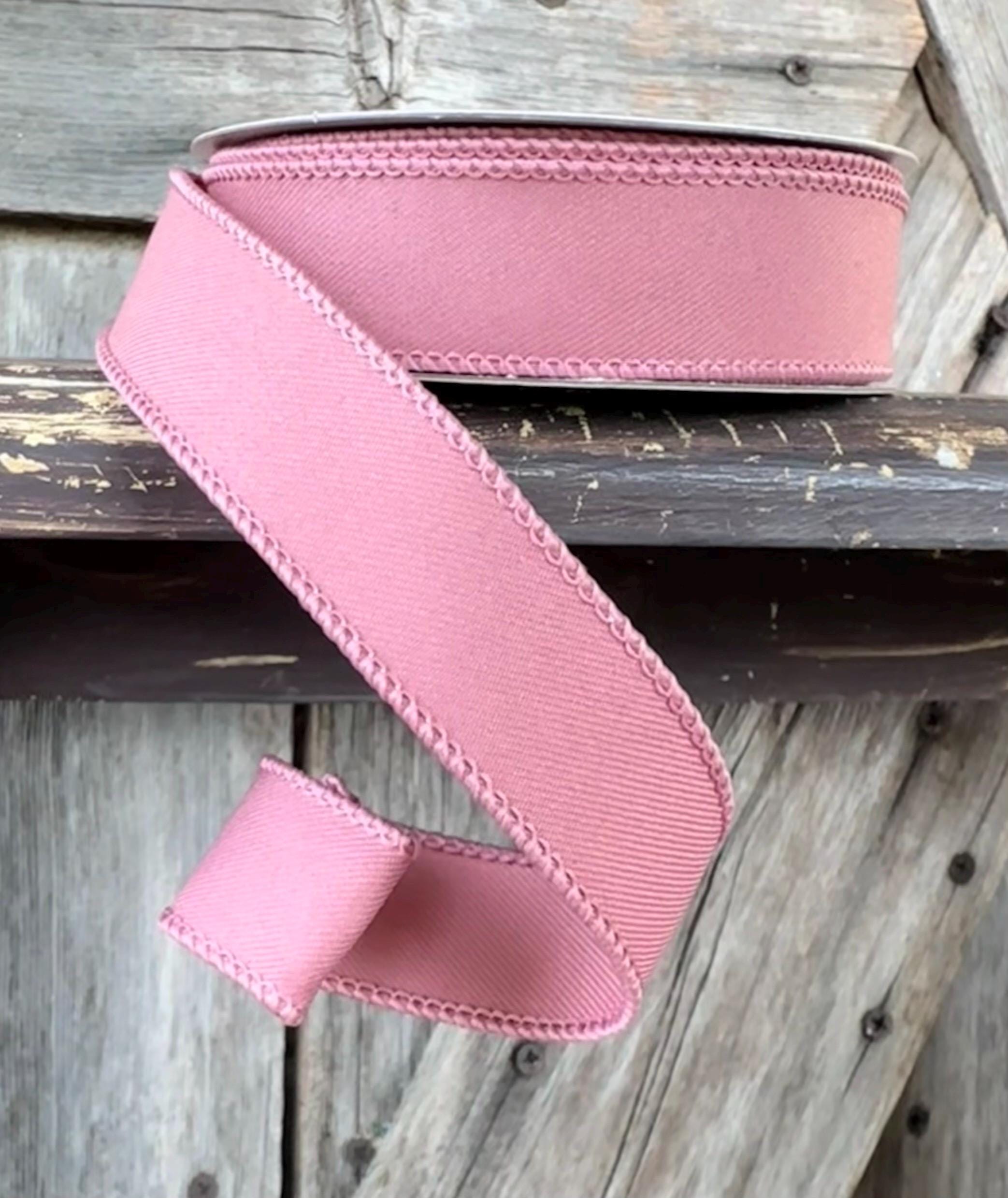 Pink Matte Wired Ribbon 7/8 Inch