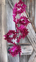 Hot Pink Metallic Leaf Curly Spray