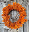Orange Tinsel Pine Wreath Form 24 Inches
