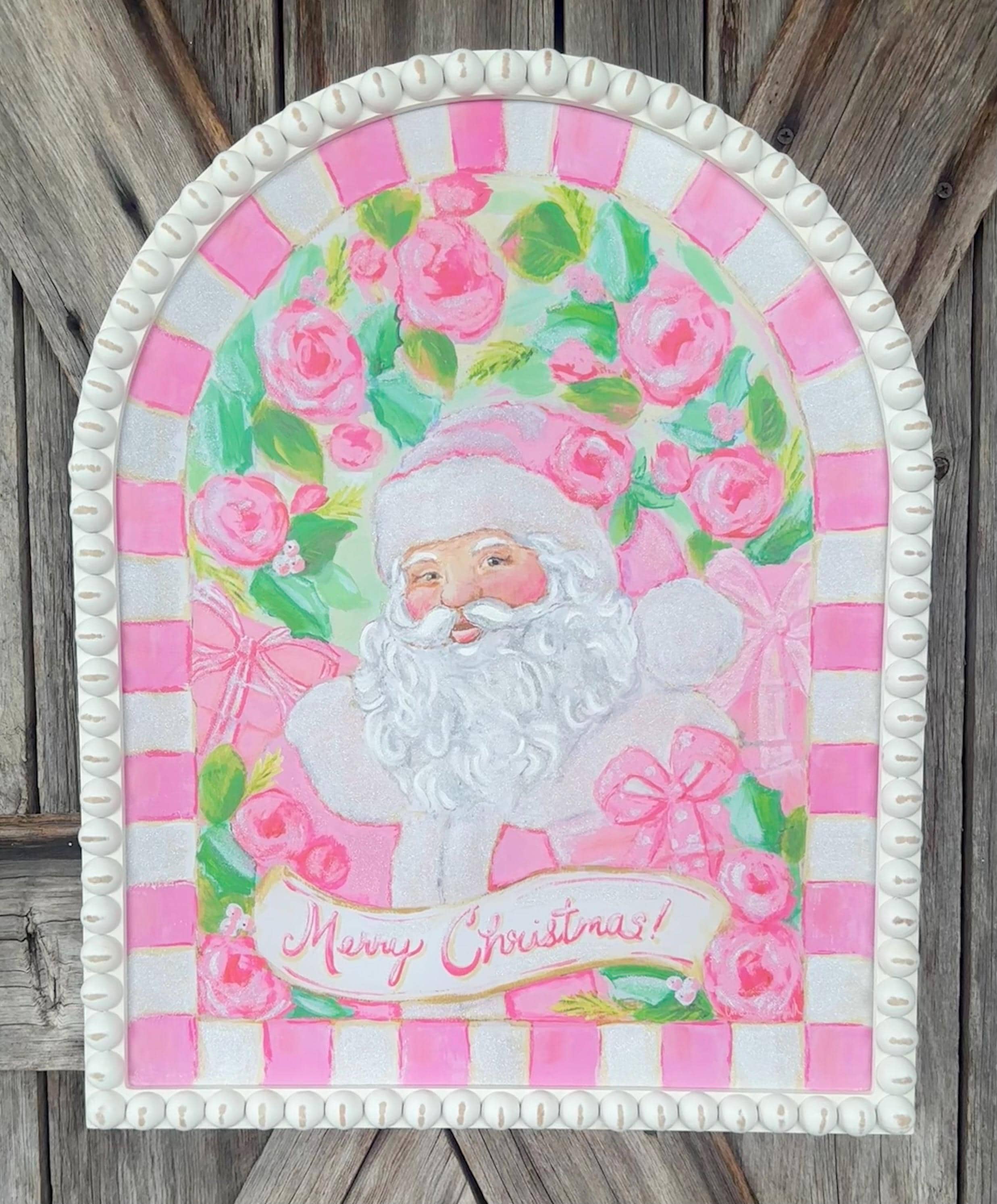 Fanciful Santa Wood Sign, 20.5 Inches, Roundtop Collection