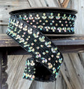Black Jewel Trim Wired Ribbon 1.5 Inch