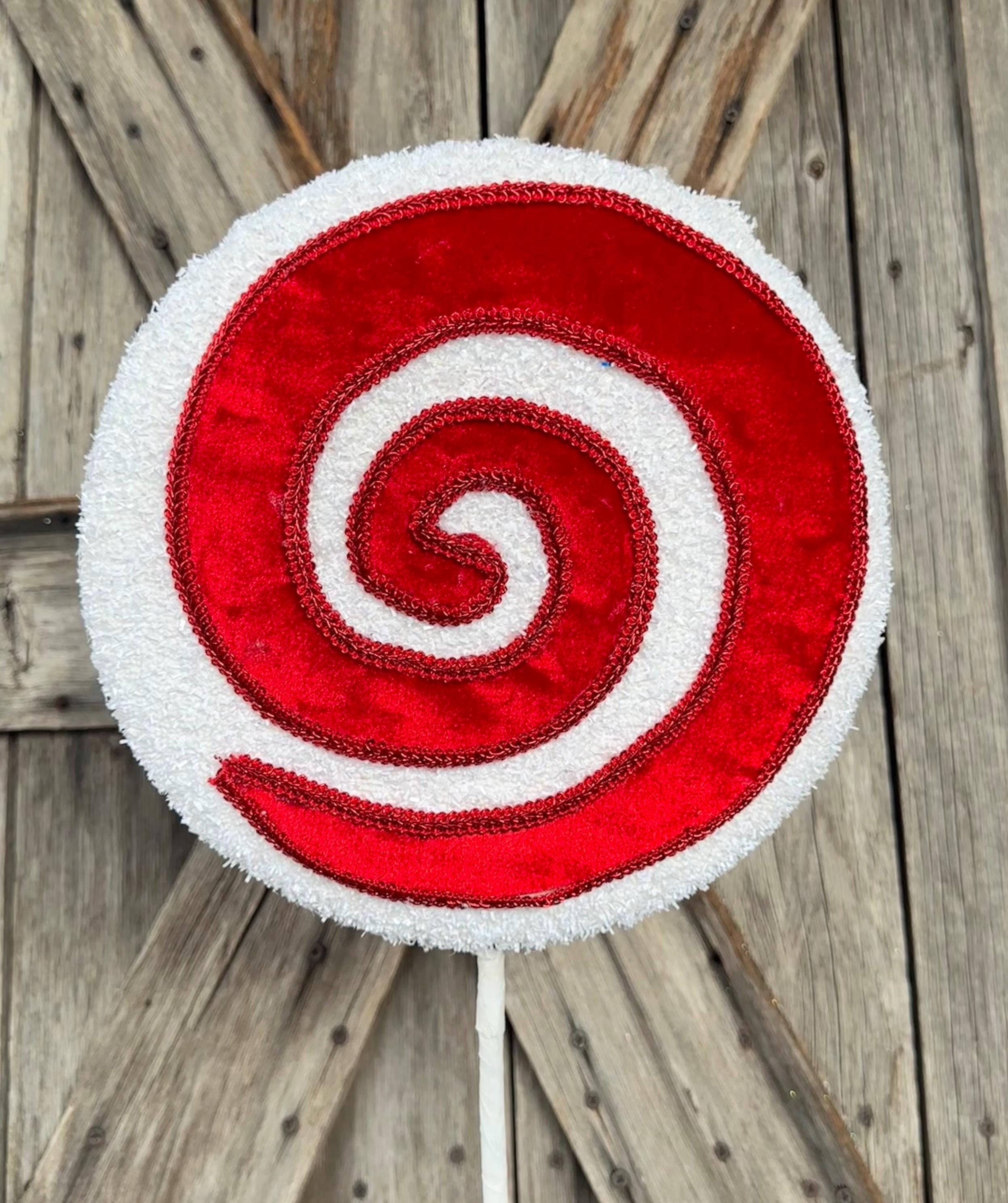 Red White Large Lollipop, 10.5 Inch Diameter