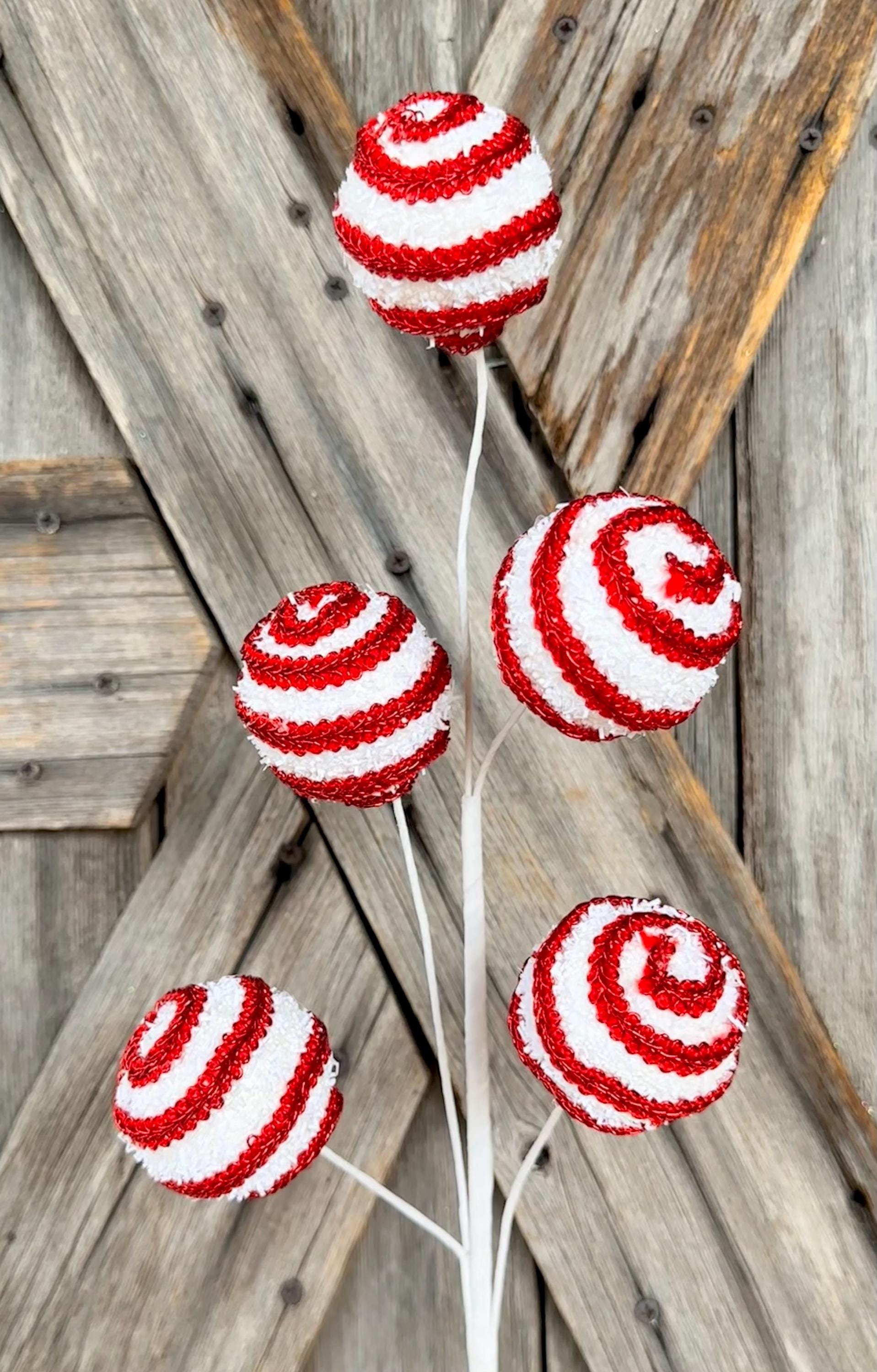 Red White Stripe Ball Spray