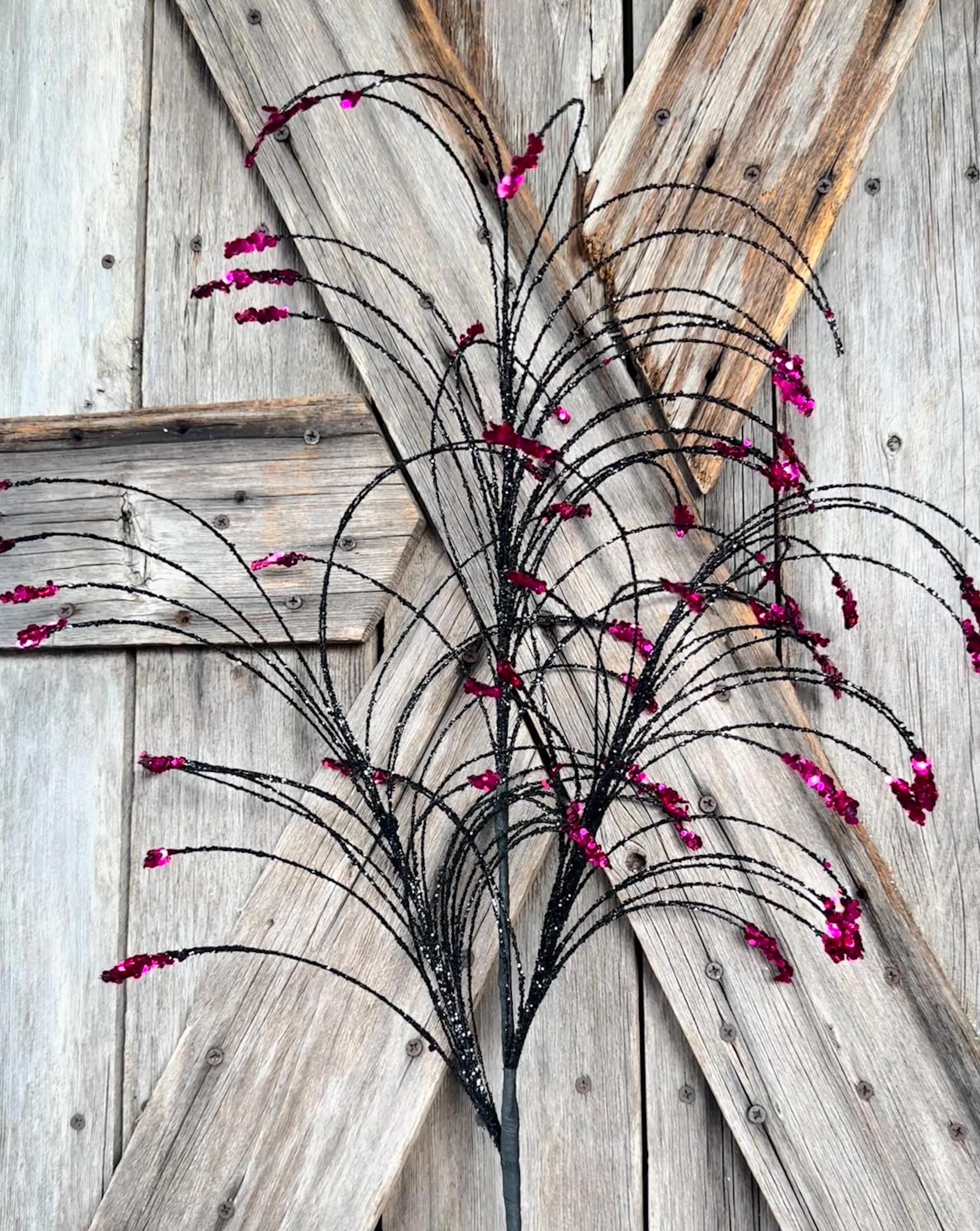 Black with Hot Pink Tip Glitter Spray