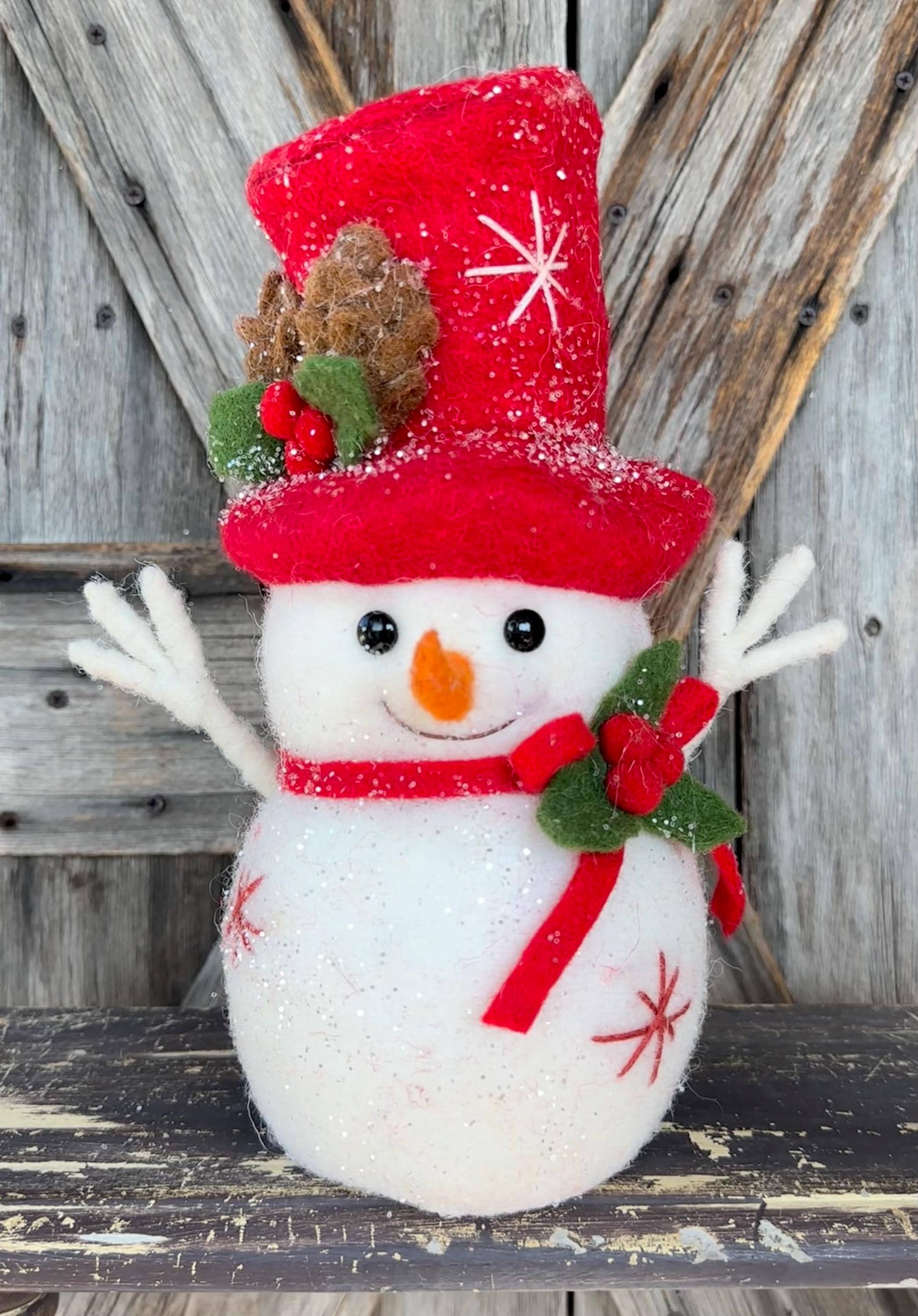 Snowman with Top Hat, 11.5 Inches