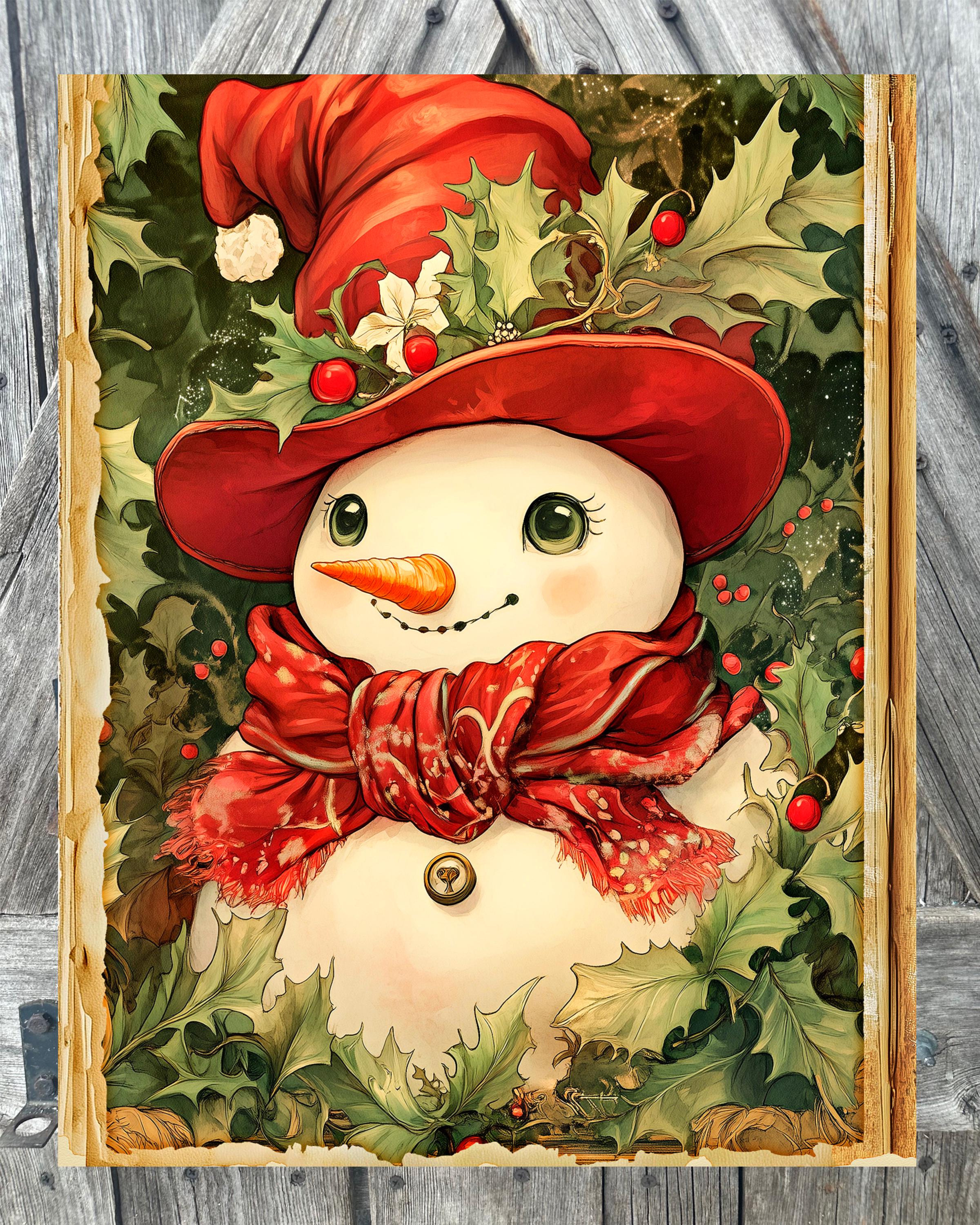 Classic Snowman, Christmas Sign, Christmas Decor, Christmas Wall Art