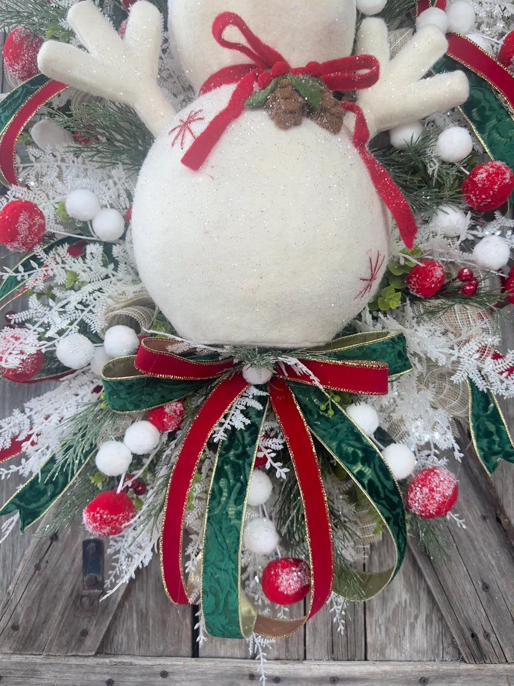 Snowman Wreath, Christmas Wreath, Holiday Wreath, Traditional Christmas Wreath, Whimsical Christmas