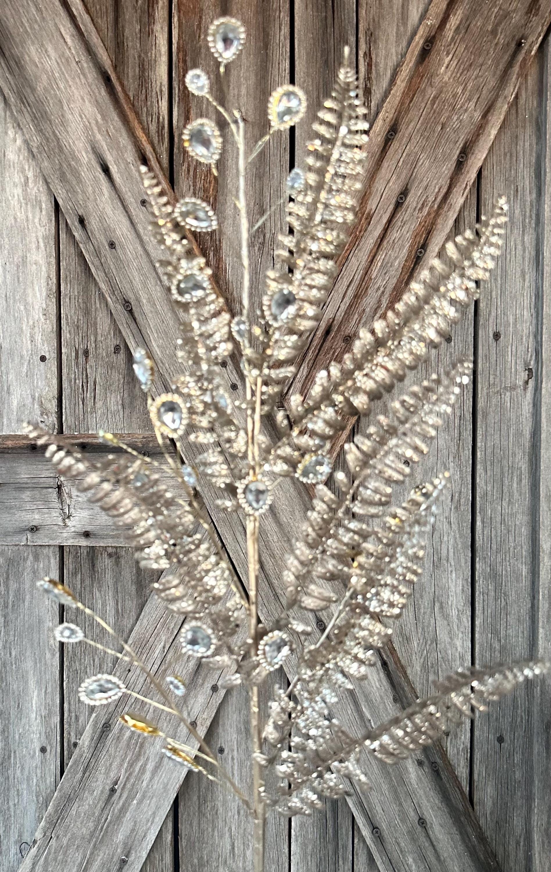 Gold Jeweled Fern Spray