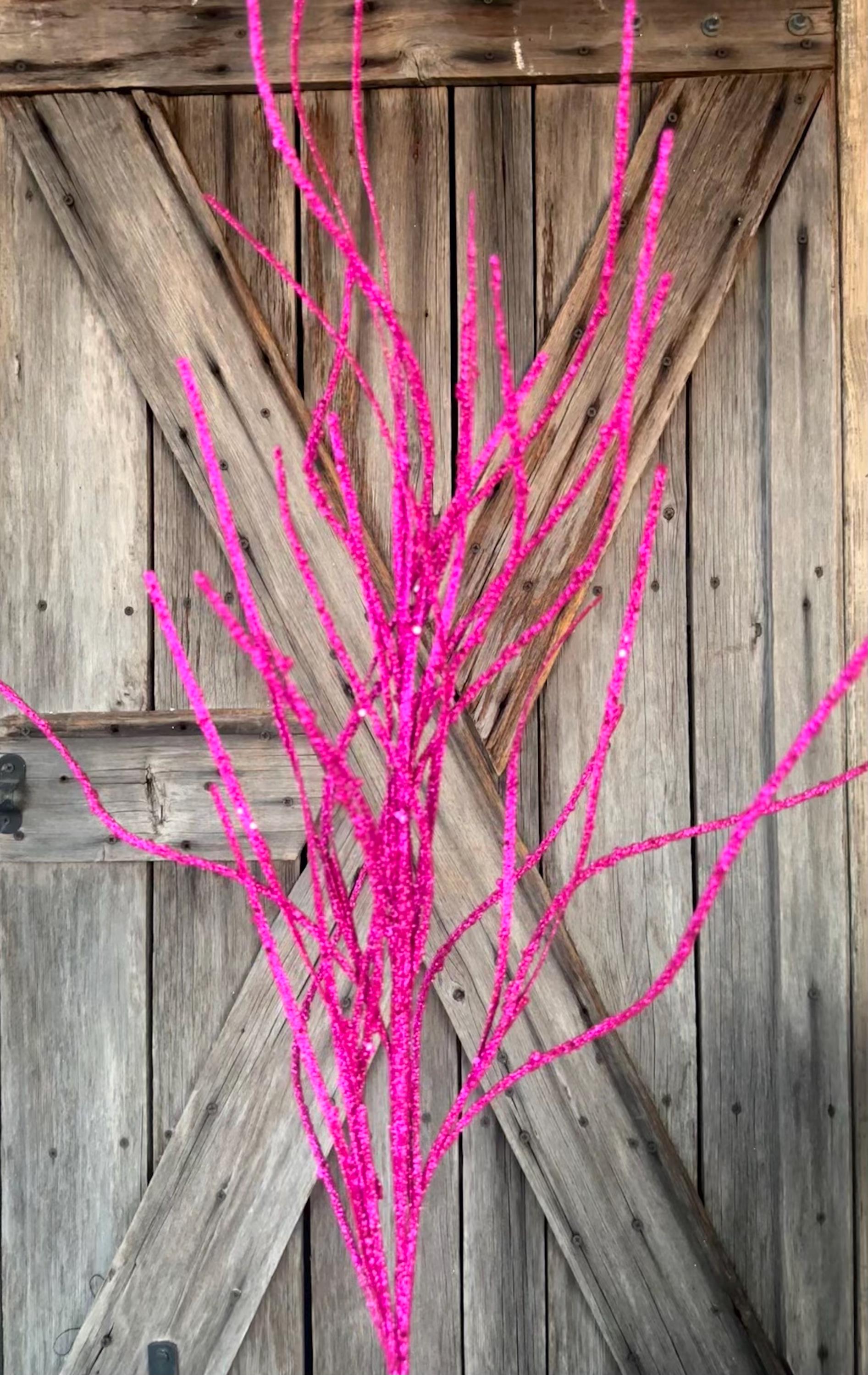 Hot Pink Wispy Wavy Berry Spray