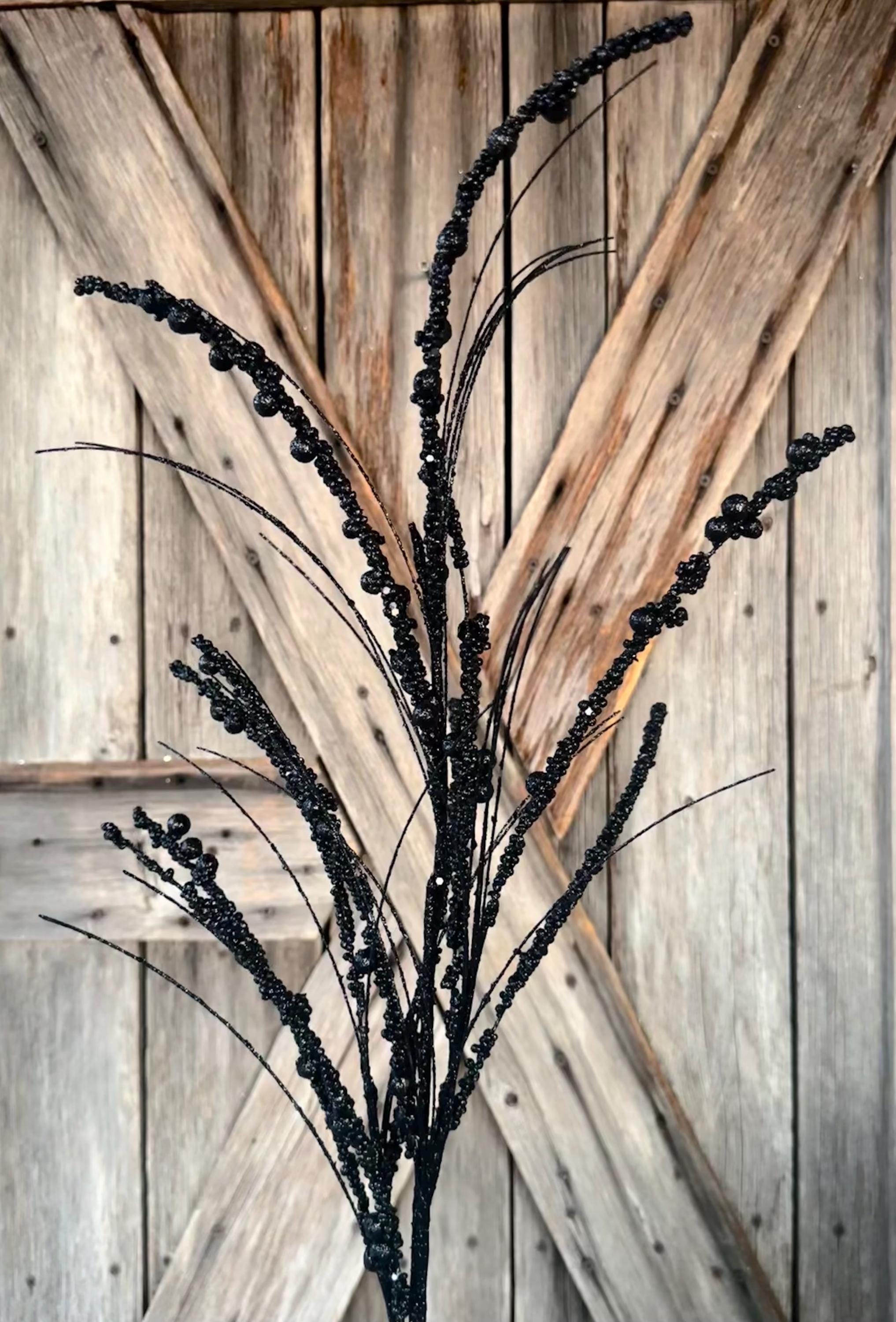 Black Wispy Berry Spray