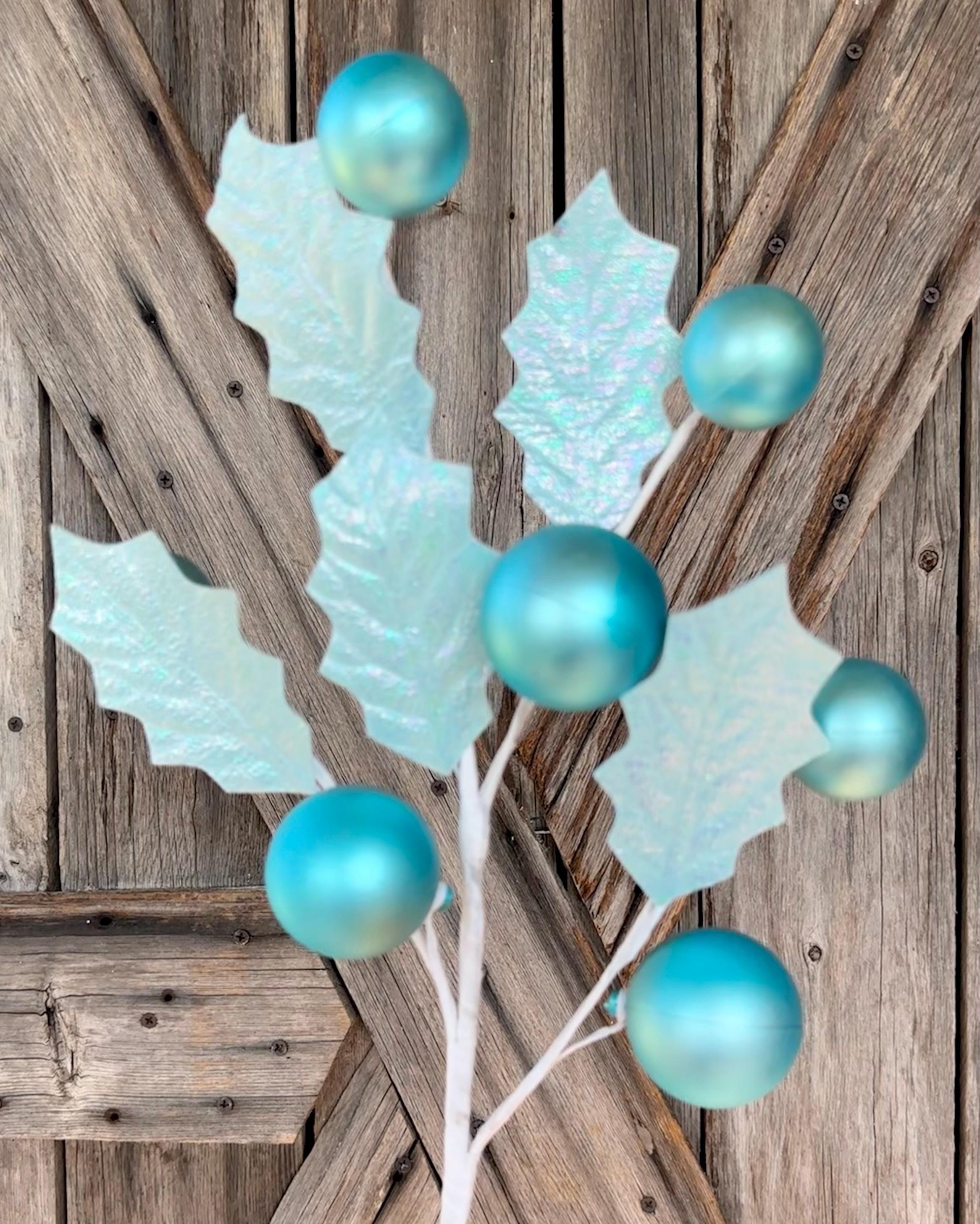 Blue Ball Leaves Spray