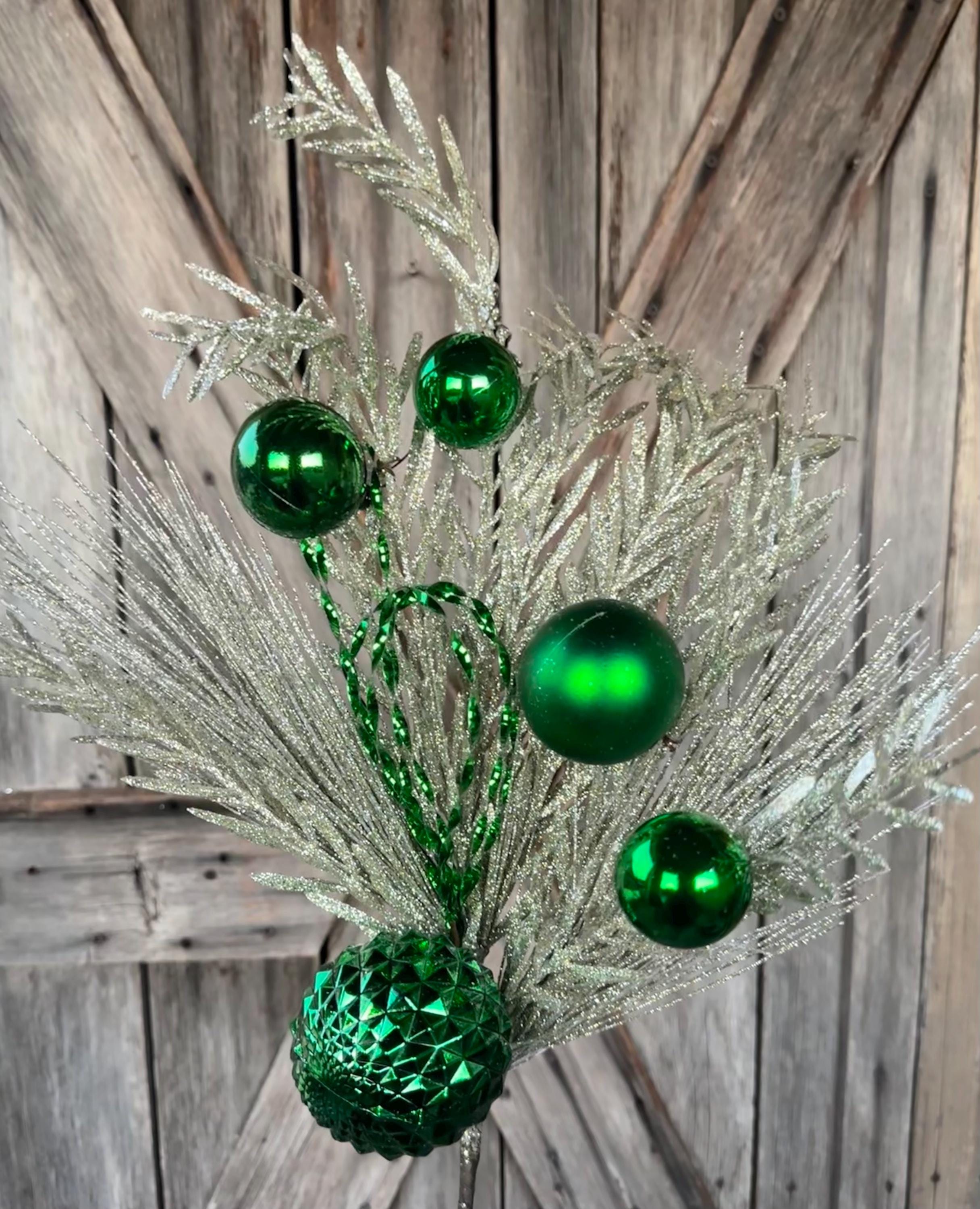 Green Pine Ball Leaf Spray