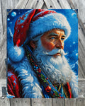Blue Santa, Christmas Sign, Christmas Decor, Christmas Wall Art