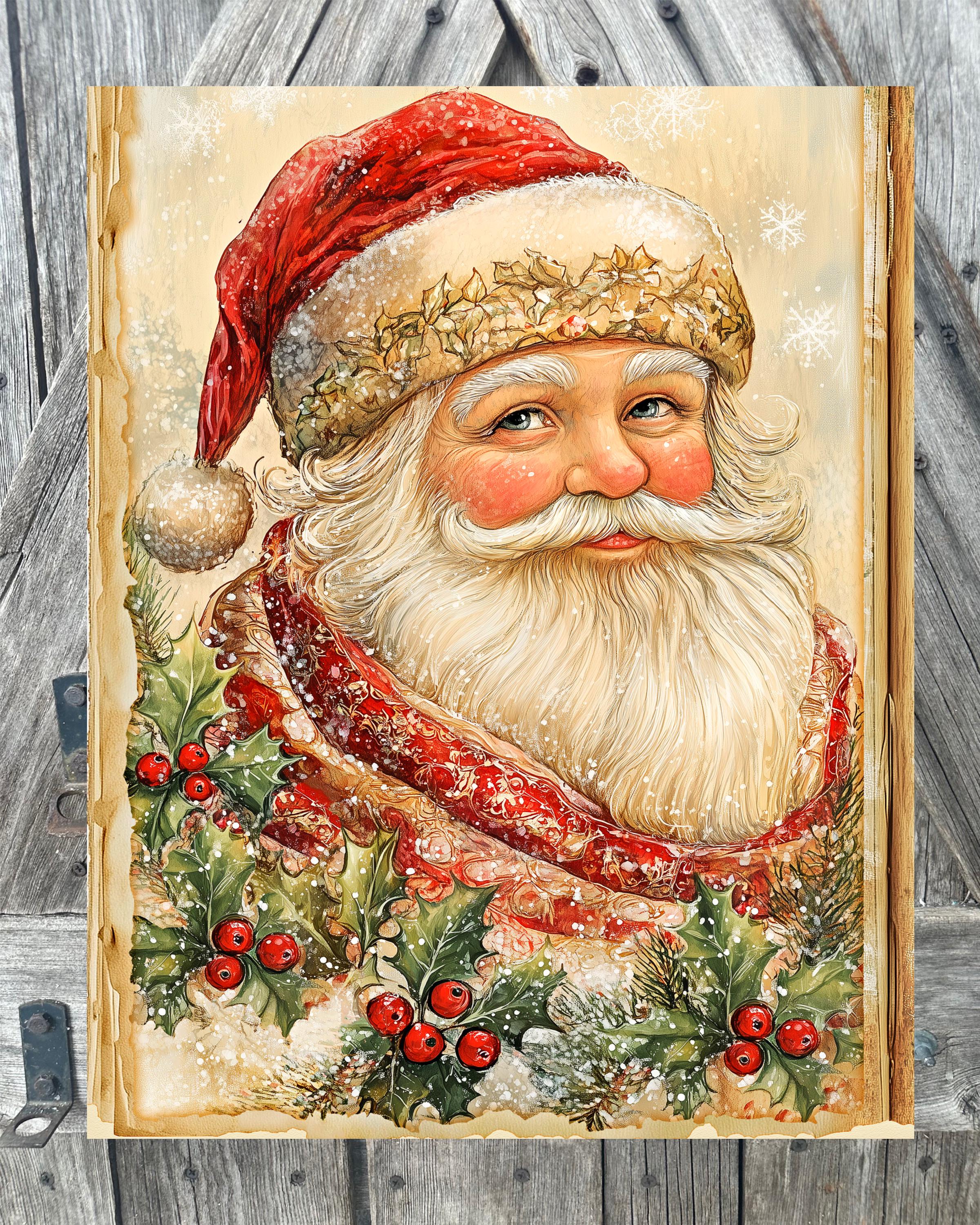 Classic Santa, Christmas Sign, Christmas Decor, Christmas Wall Art