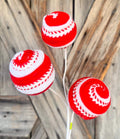Red White Velvet Ball Spray