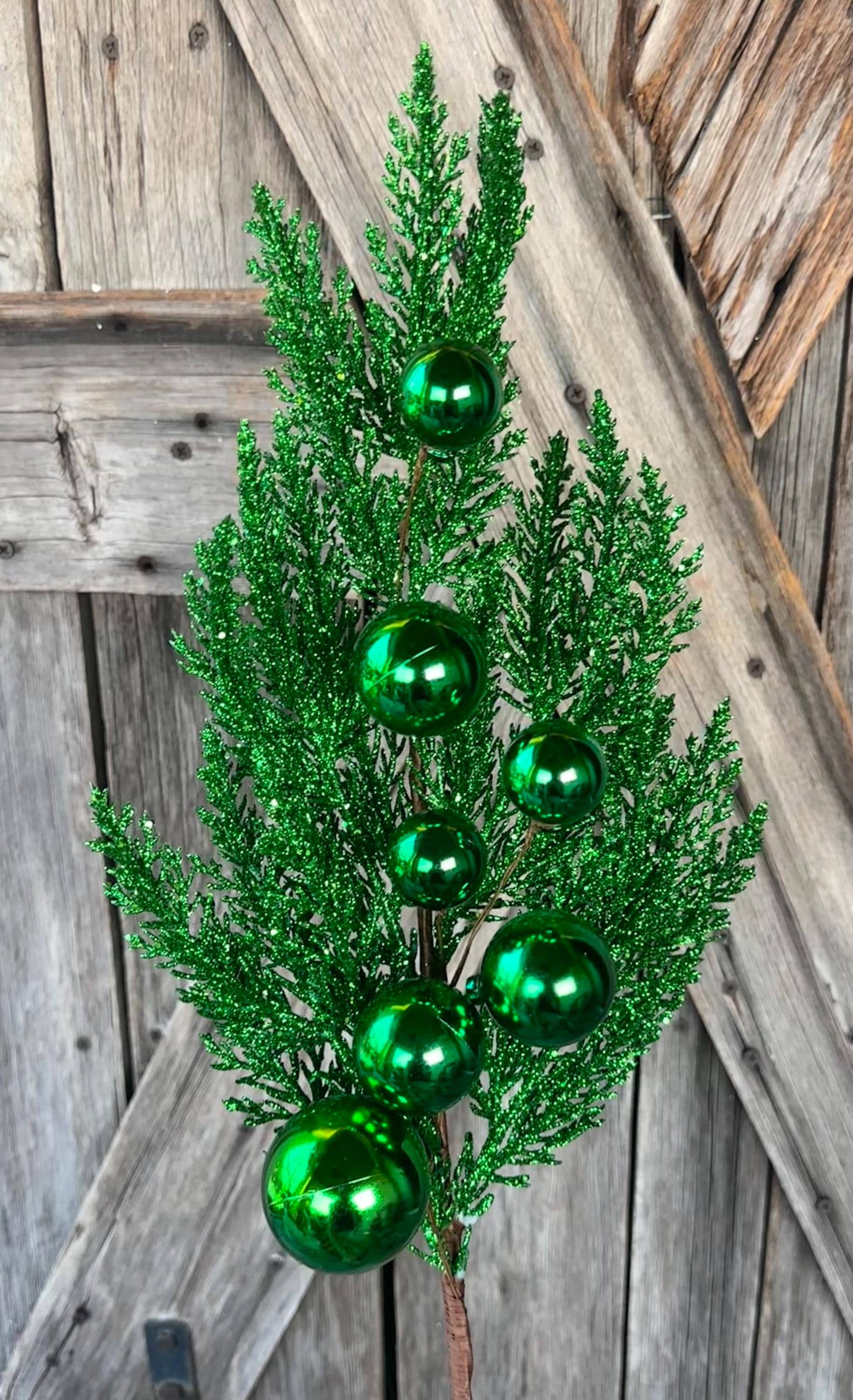 Green Ornament Cedar Spray