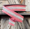 Mauve Jeweled Wired Ribbon 1 Inch, 5 Yards