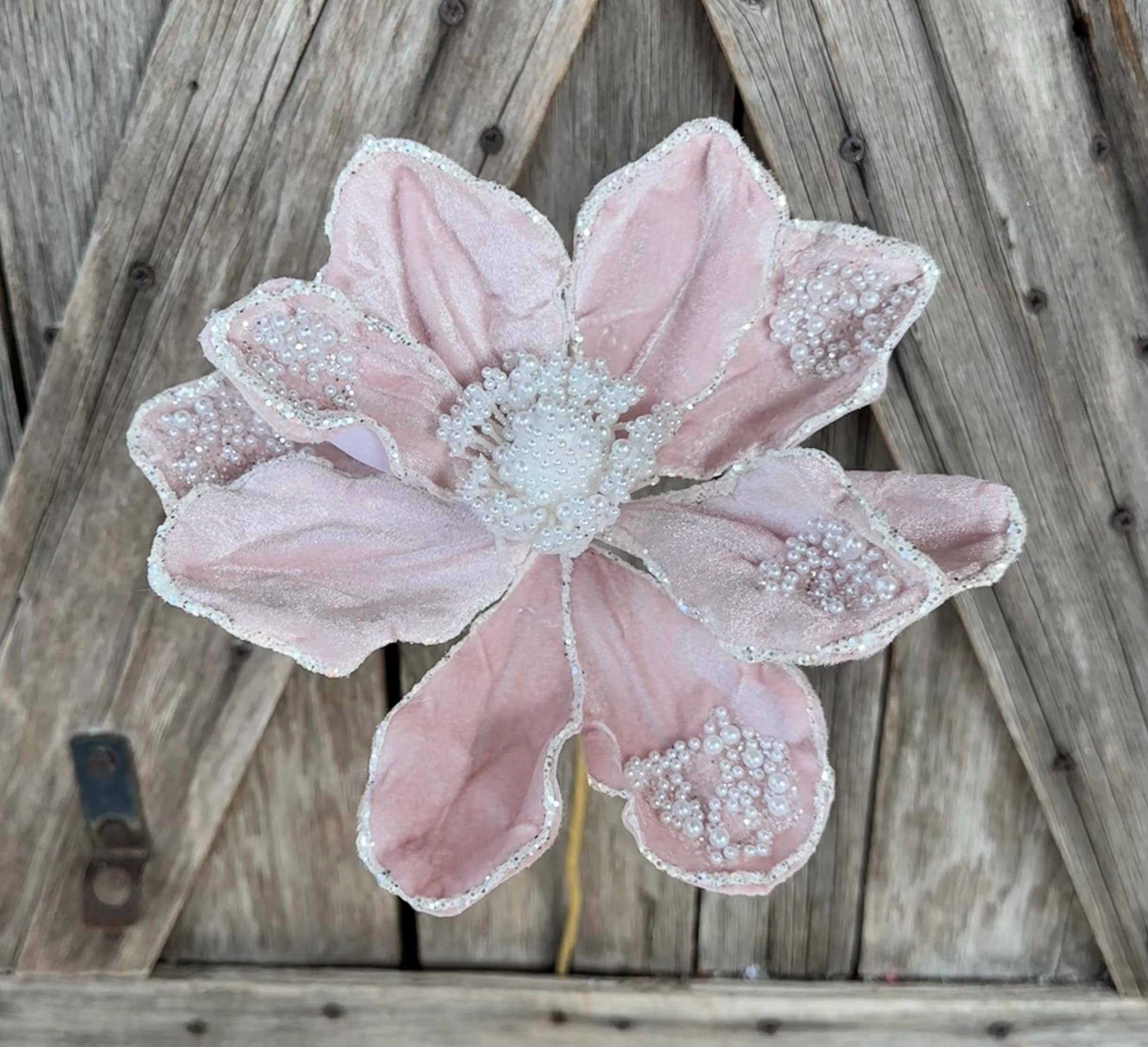Pink Velvet Pearl Magnolia Spray