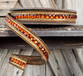 Brown Jeweled Farrisilk Wired Ribbon 3/4 Inch