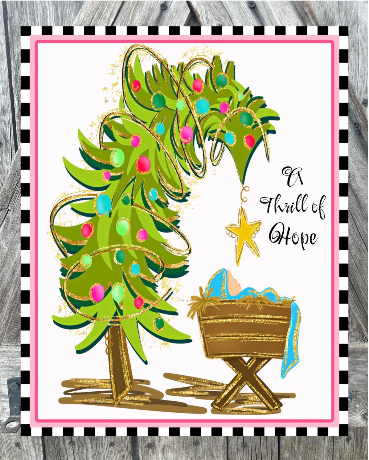 A Thrill of Hope, Christmas Sign, Christmas Decor, Christmas Wall Art