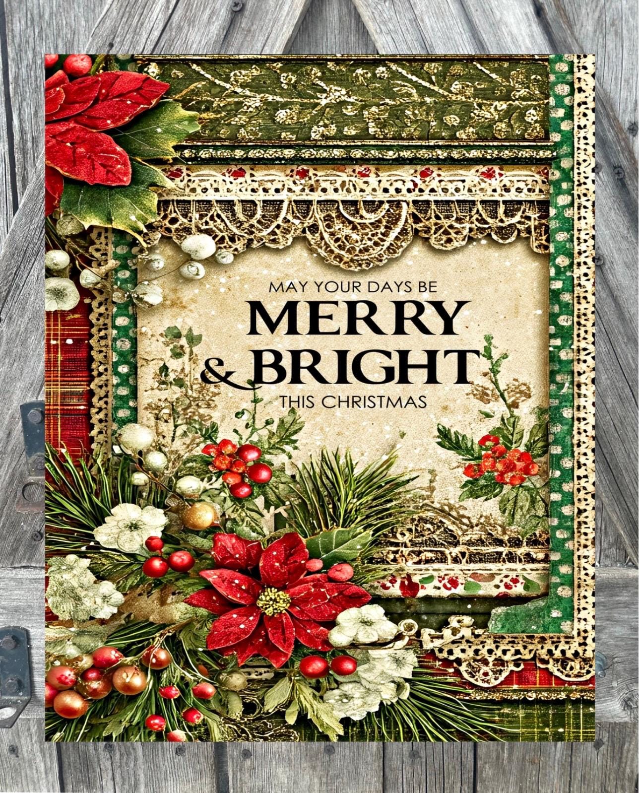 Merry & Bright, Christmas Sign, Christmas Decor, Christmas Wall Art