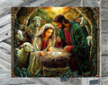 Jewel Tone Nativity, Christmas Sign, Christmas Decor, Christmas Wall Art