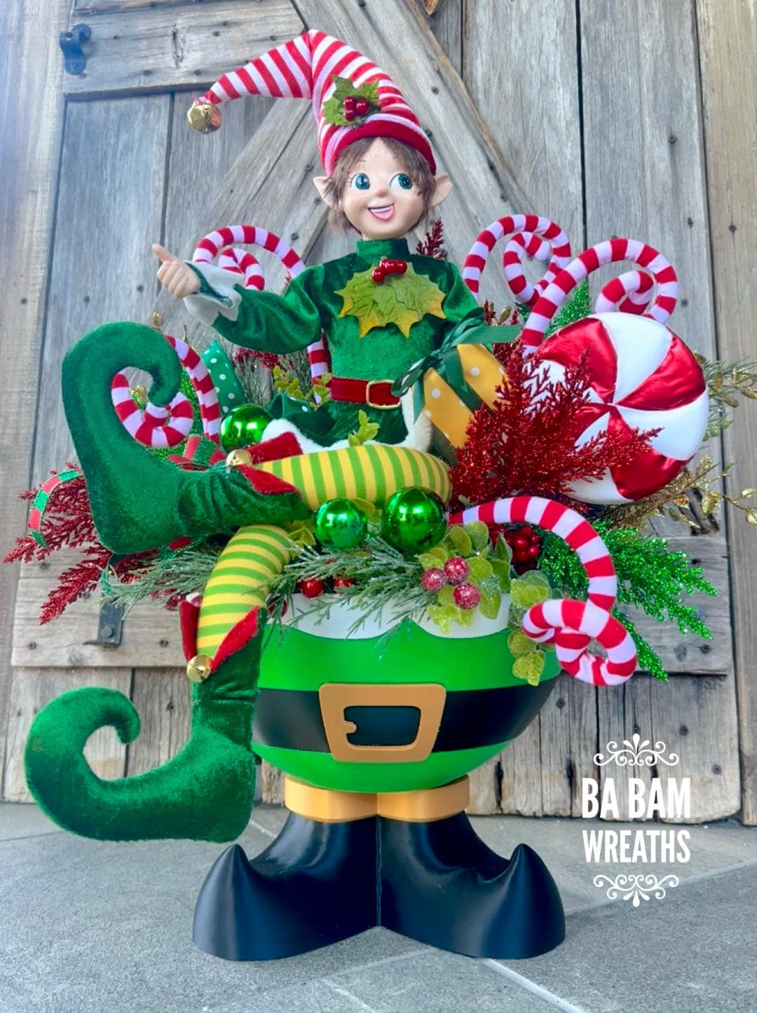 Christmas Centerpiece, Christmas Decor, Christmas Decoration, Elf Centerpiece, Elf Decor