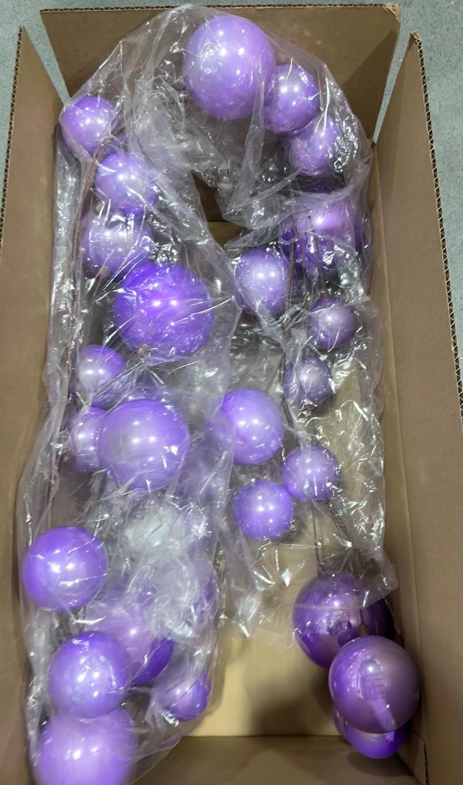 Box of Vickerman Pearlized Garland Partial around 6 foot ~ Lavender~ Used, Warehouse Sale