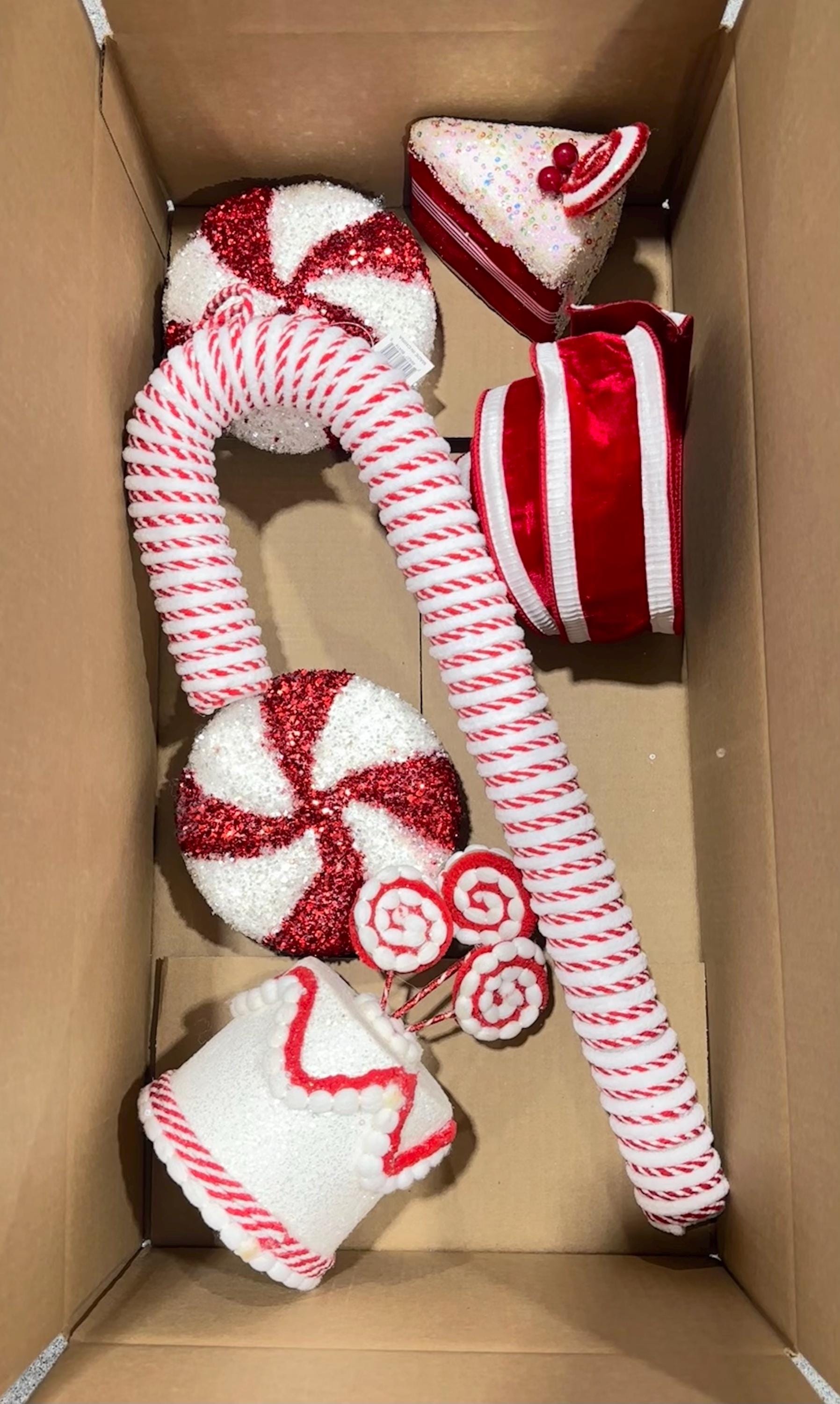 Misc Box of Red White Supplies~ Used, Warehouse Sale