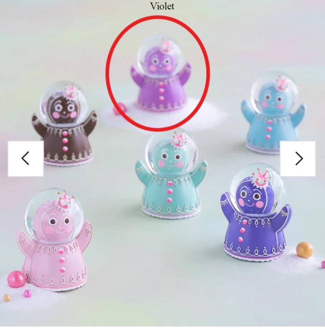 Glitterville Lavender Gingerbread Snowglobe, Warehouse Sale