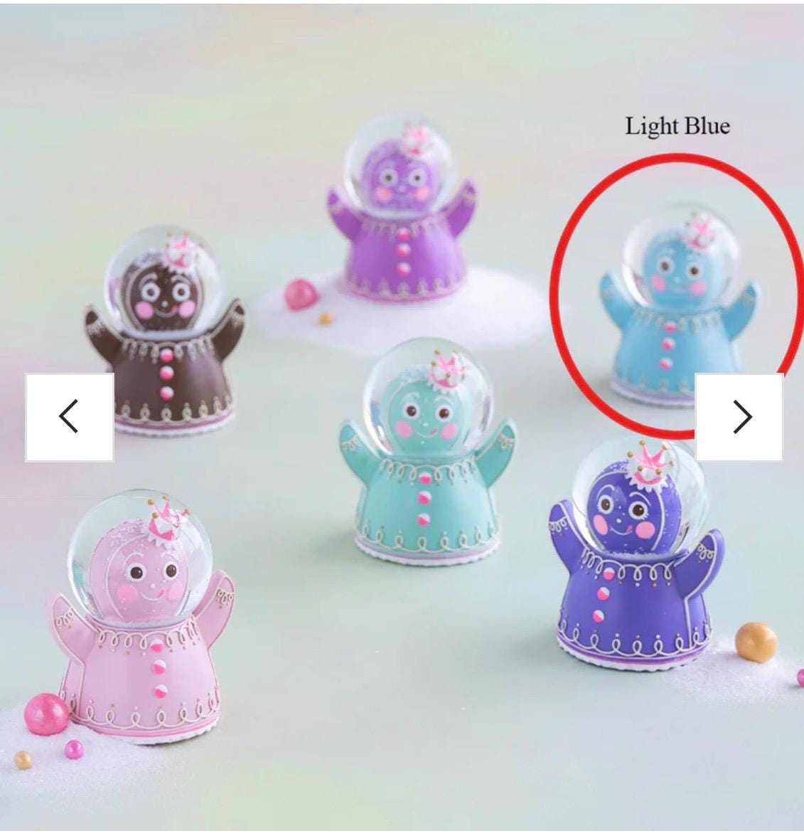 Glitterville Light Blue Gingerbread Snowglobe, Warehouse Sale