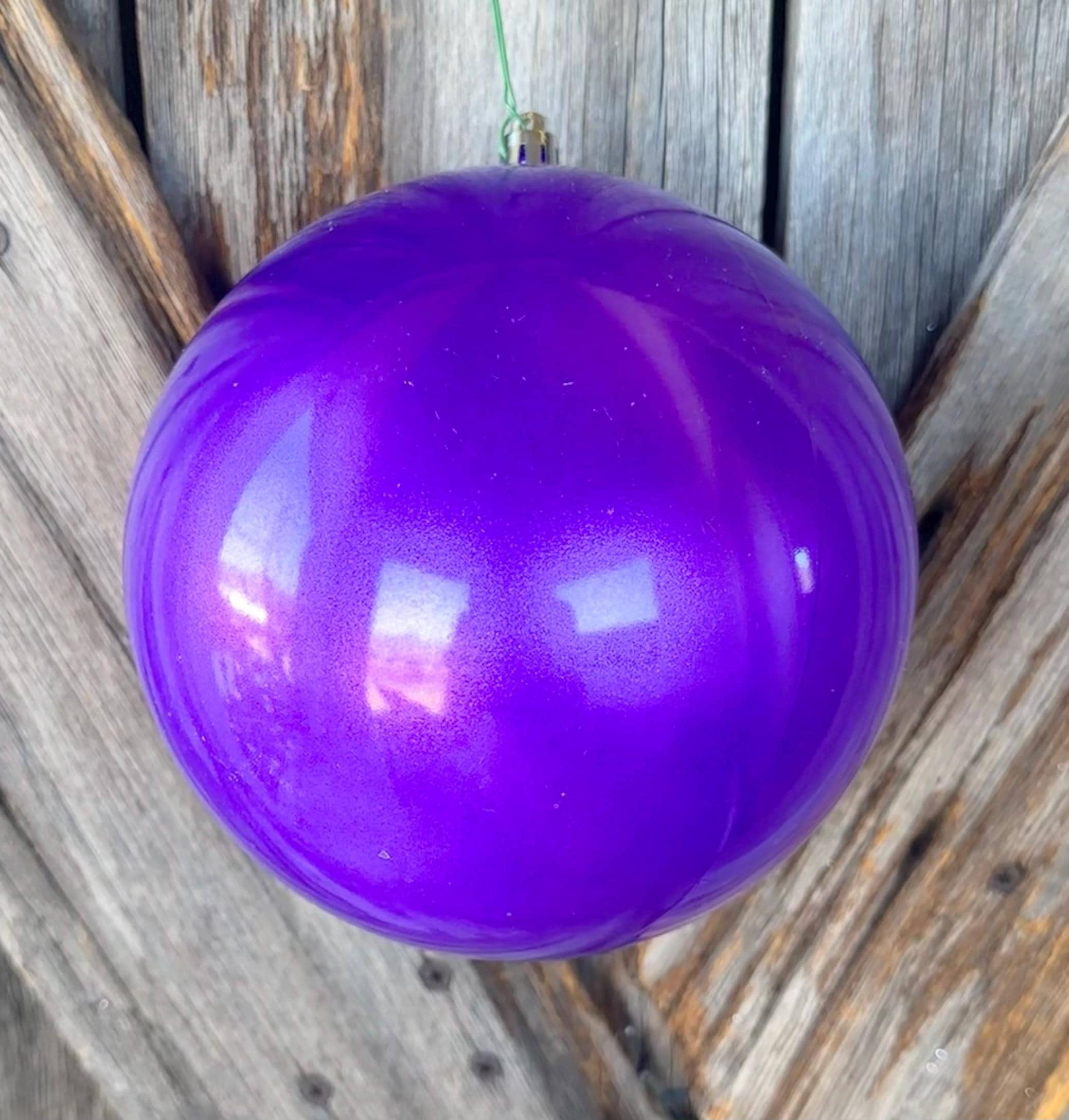 Purple 8 Inch Shatterproof Ornament