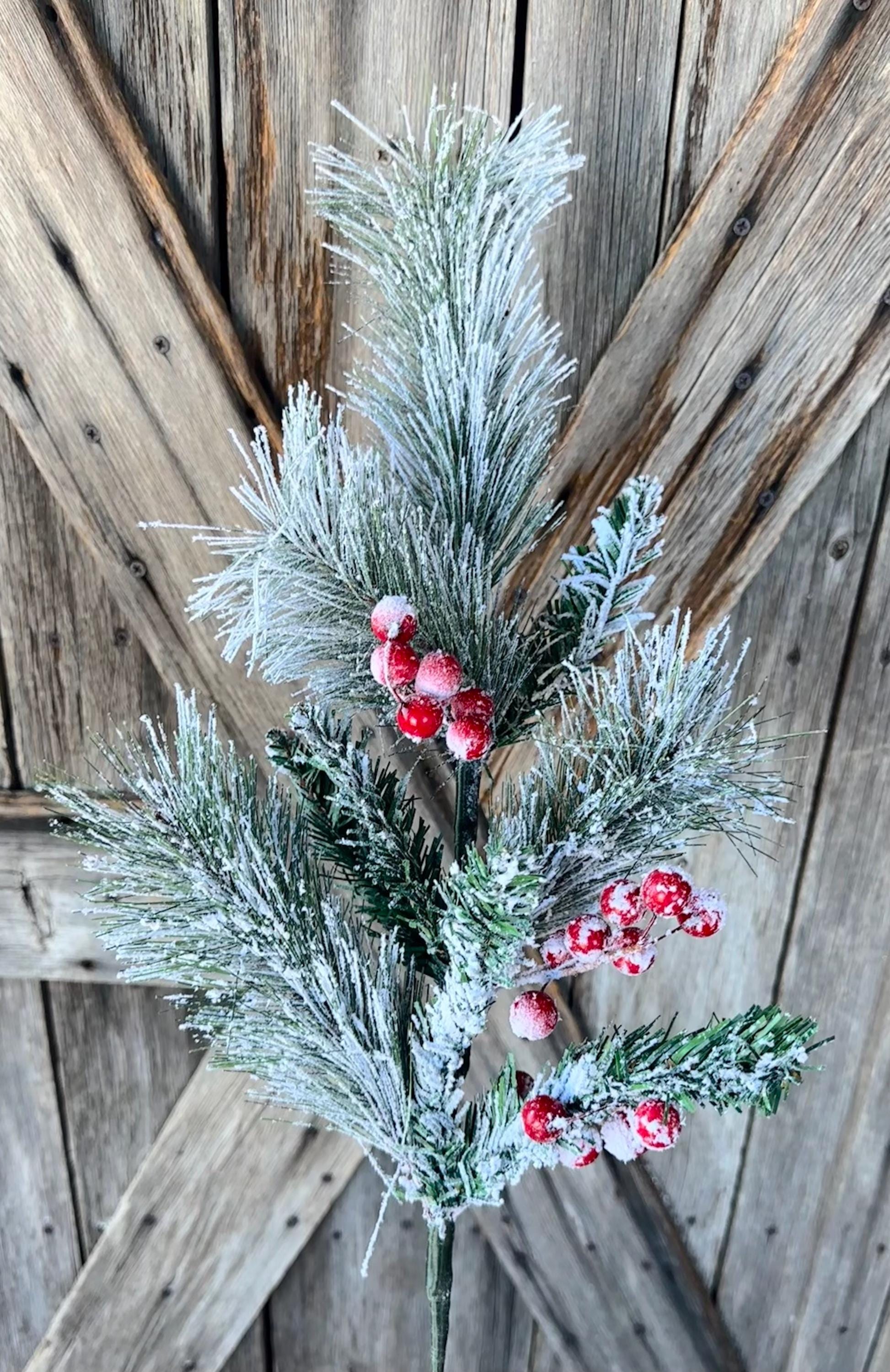 Snowy Pinecone Berry Spray