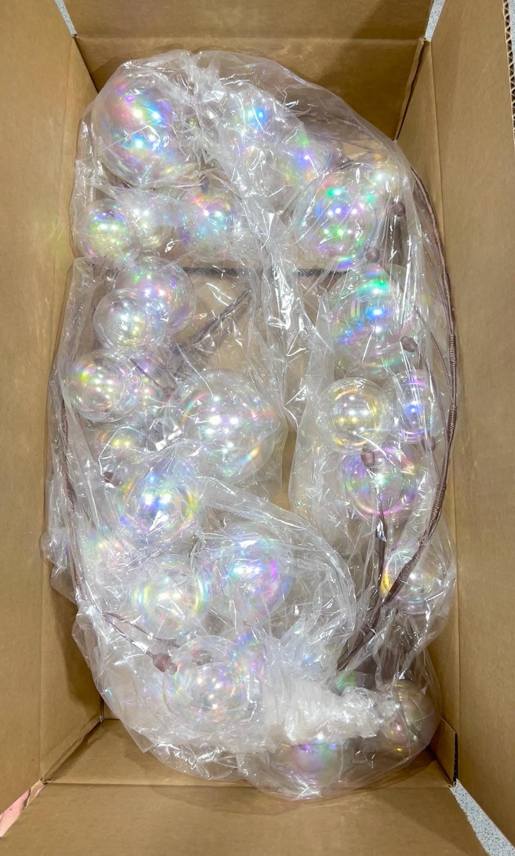 Box of Vickerman Pearlized Garland Partial around 6 foot ~ Clear~  Used, Warehouse Sale