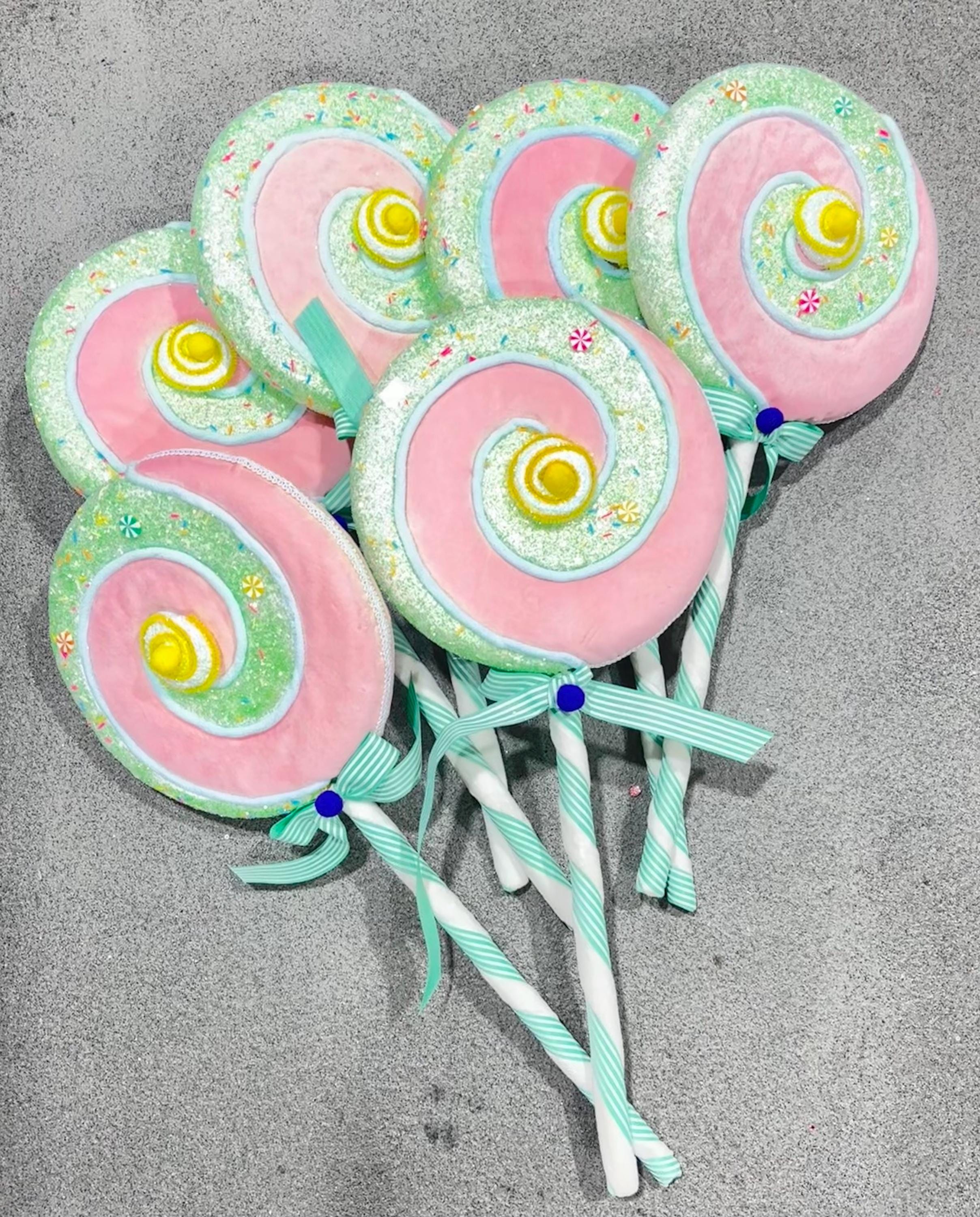 Big Box of 6 Supersize Pink Mint Lollipops~ Used, Warehouse Sale