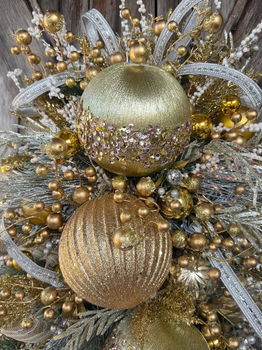 Gold Christmas Decor, Metallic Christmas, Christmas Swag, Christmas Wreath, Christmas Door Hanging, Holiday Swag