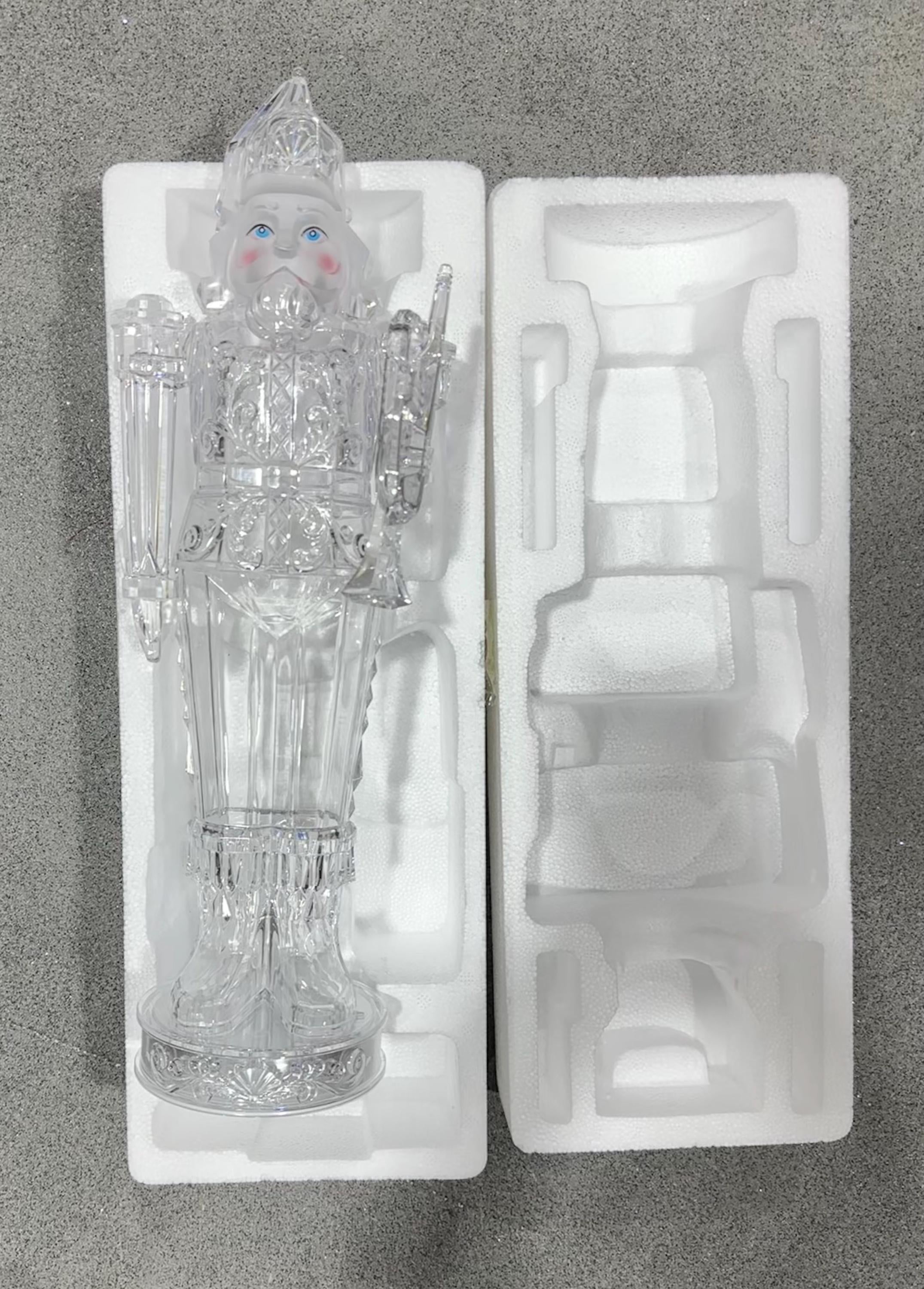 New Acrylic Nutcracker, Lights Up & Plays Music, 18 Inches, Warehouse Sale