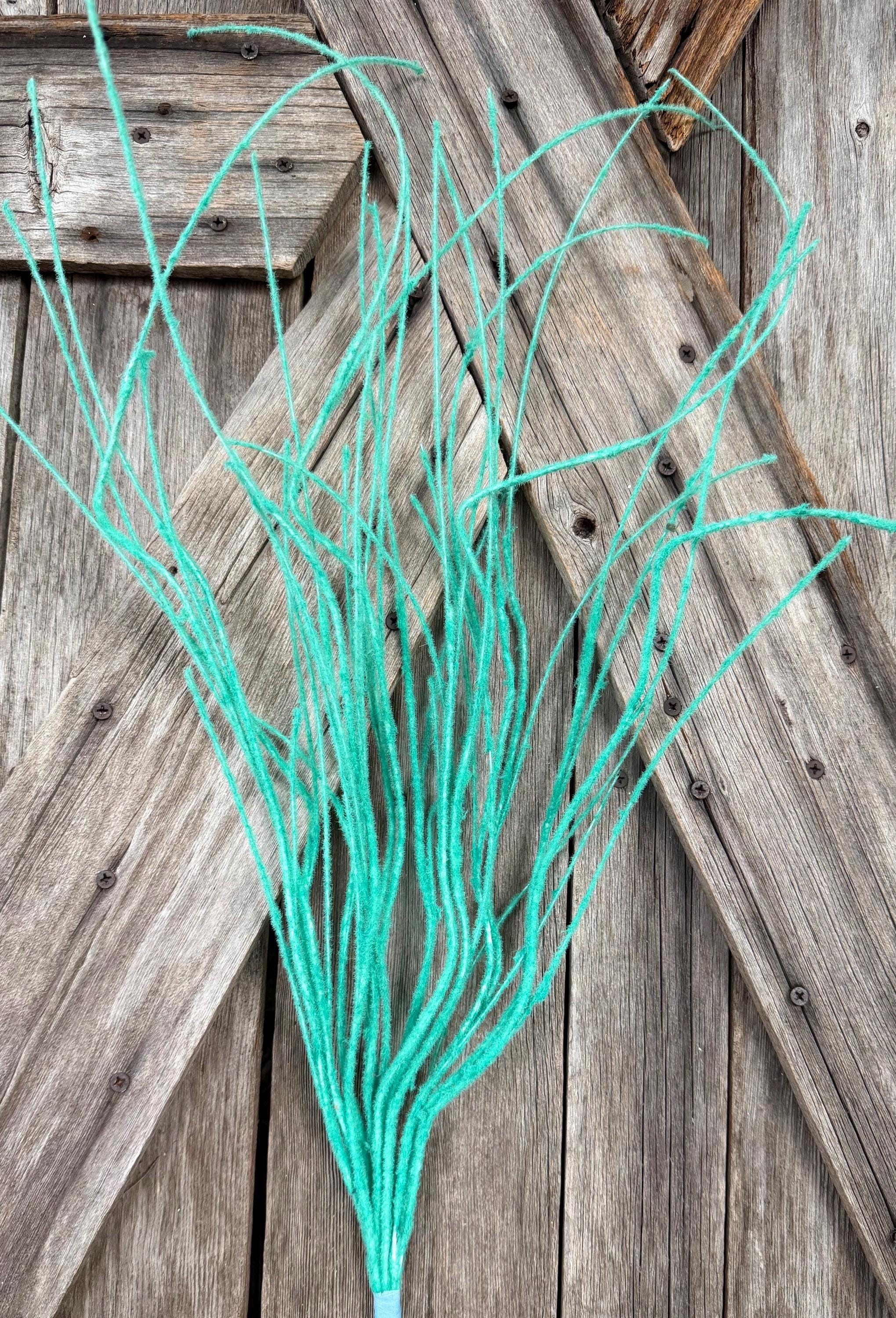 Teal Flocked Spray Large