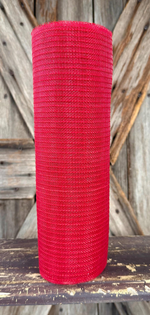 10 Yards, Fine Weave Red Jute Mesh