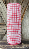 10 Yards, Fine Weave Red White Check Mesh