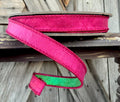 Hot Pink Green Back 7/8 Inch Wired Ribbon