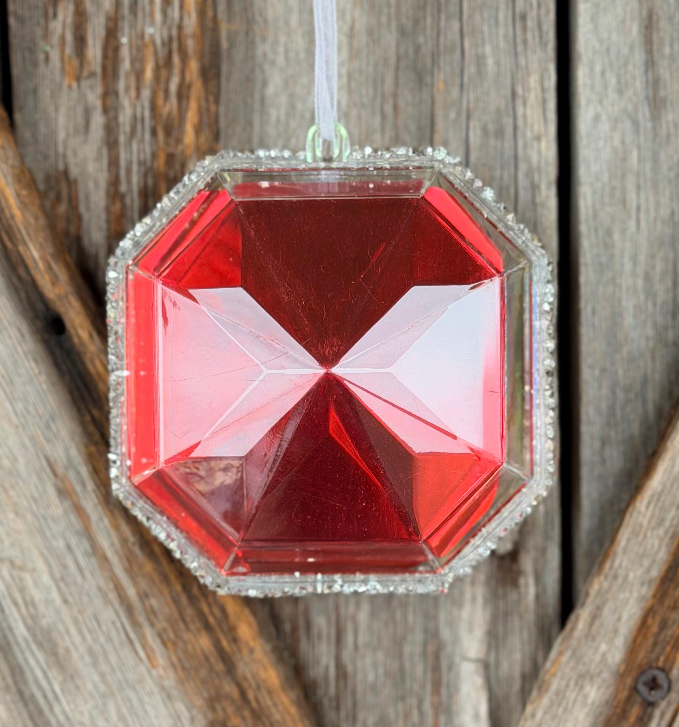 Red Square Jewel, 4 Inch Shatterproof