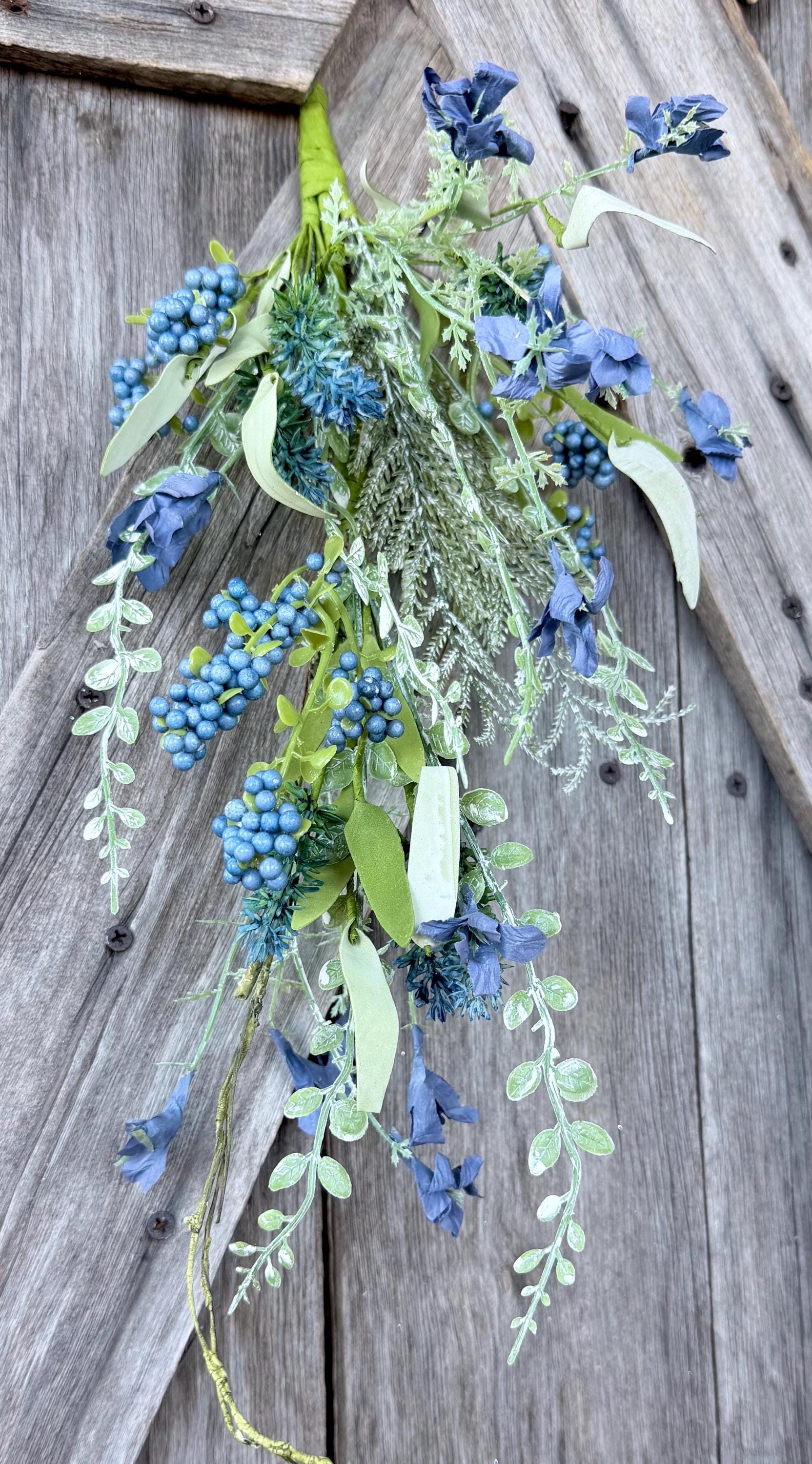 Blue 60919 Floral Spray, Wreath Supply, Floral