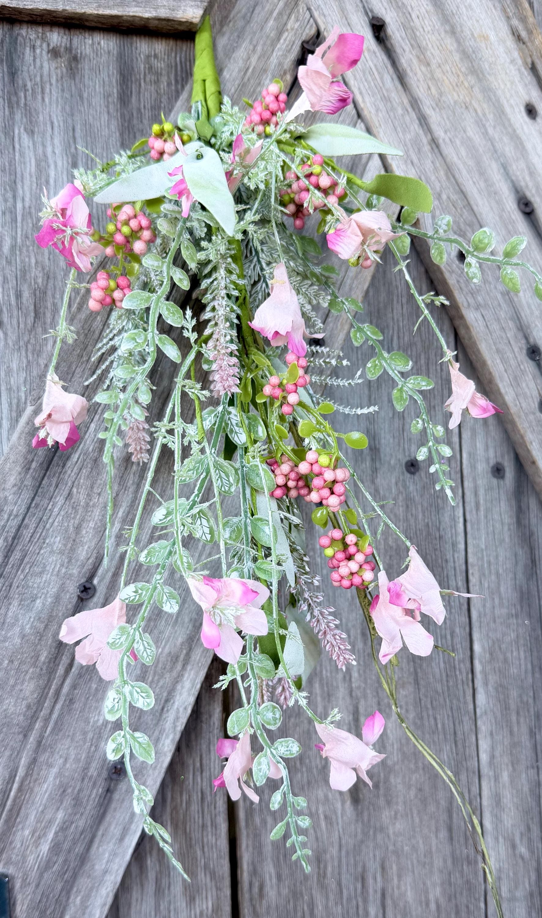 Pink 60919 Floral Spray, Wreath Supply, Floral