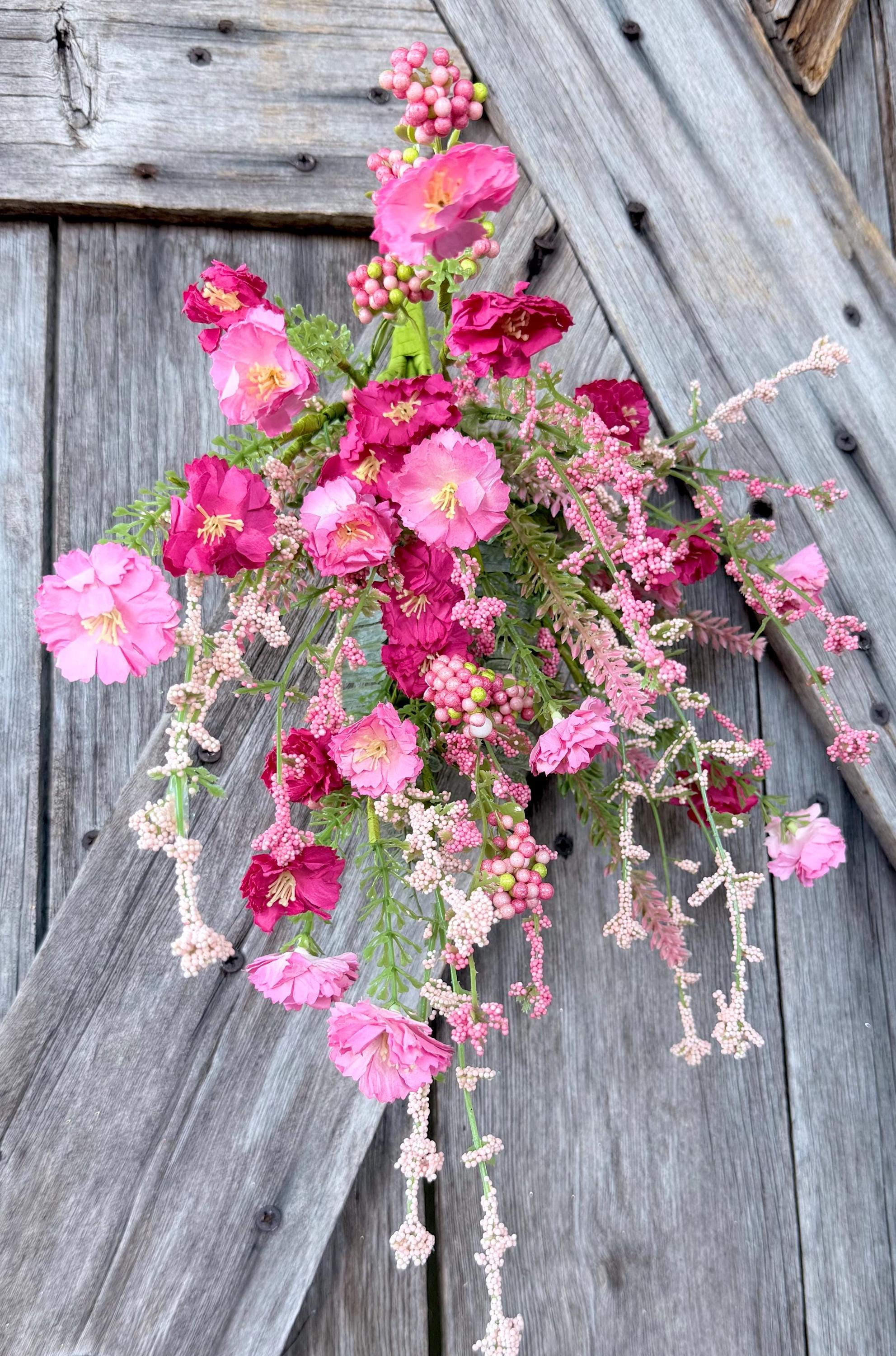 Beauty Pink Spring Flower Bush, Wreath Supply, Floral