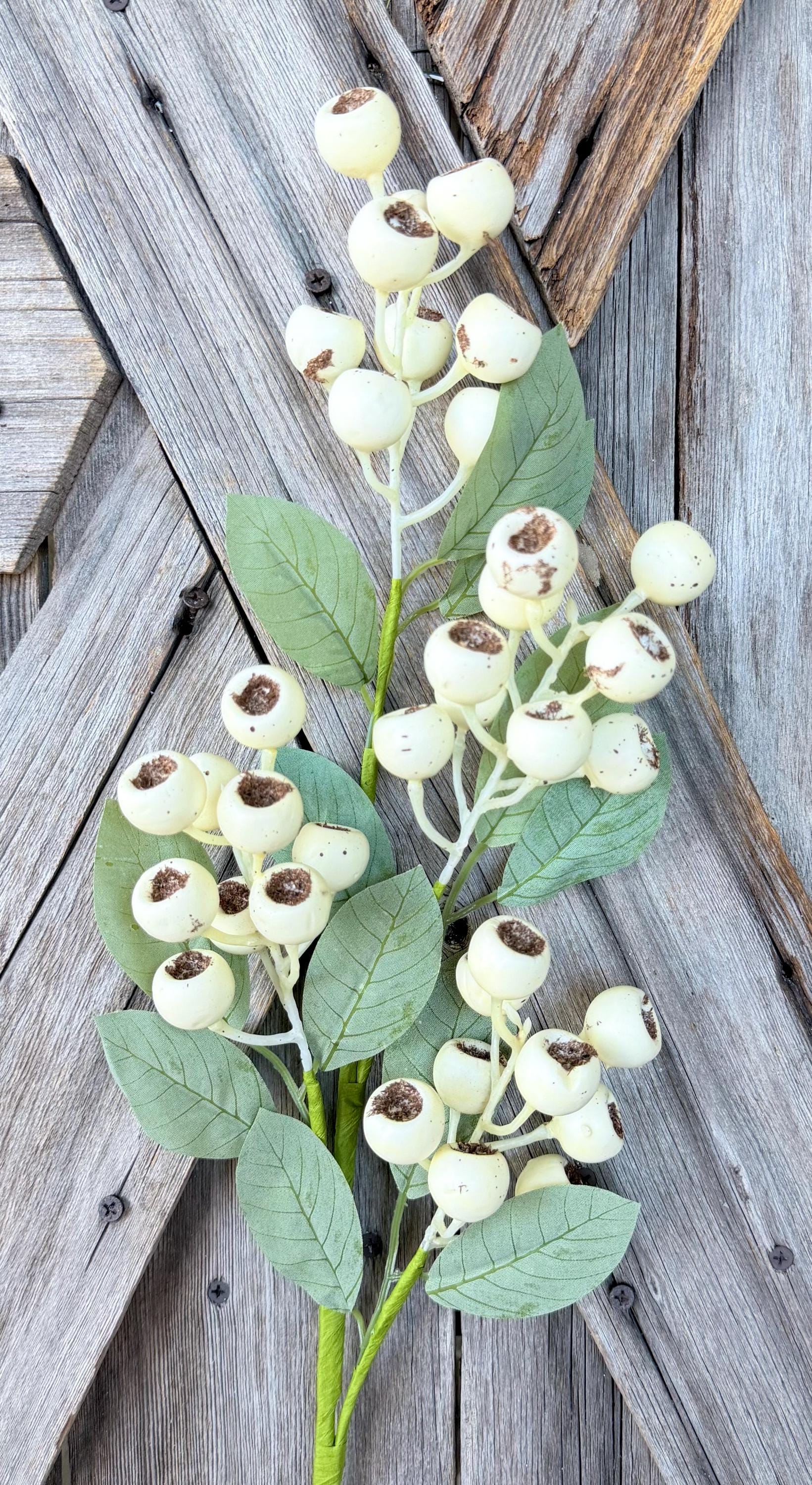 Large Cream Berry Spray , Wreath Supply, Floral