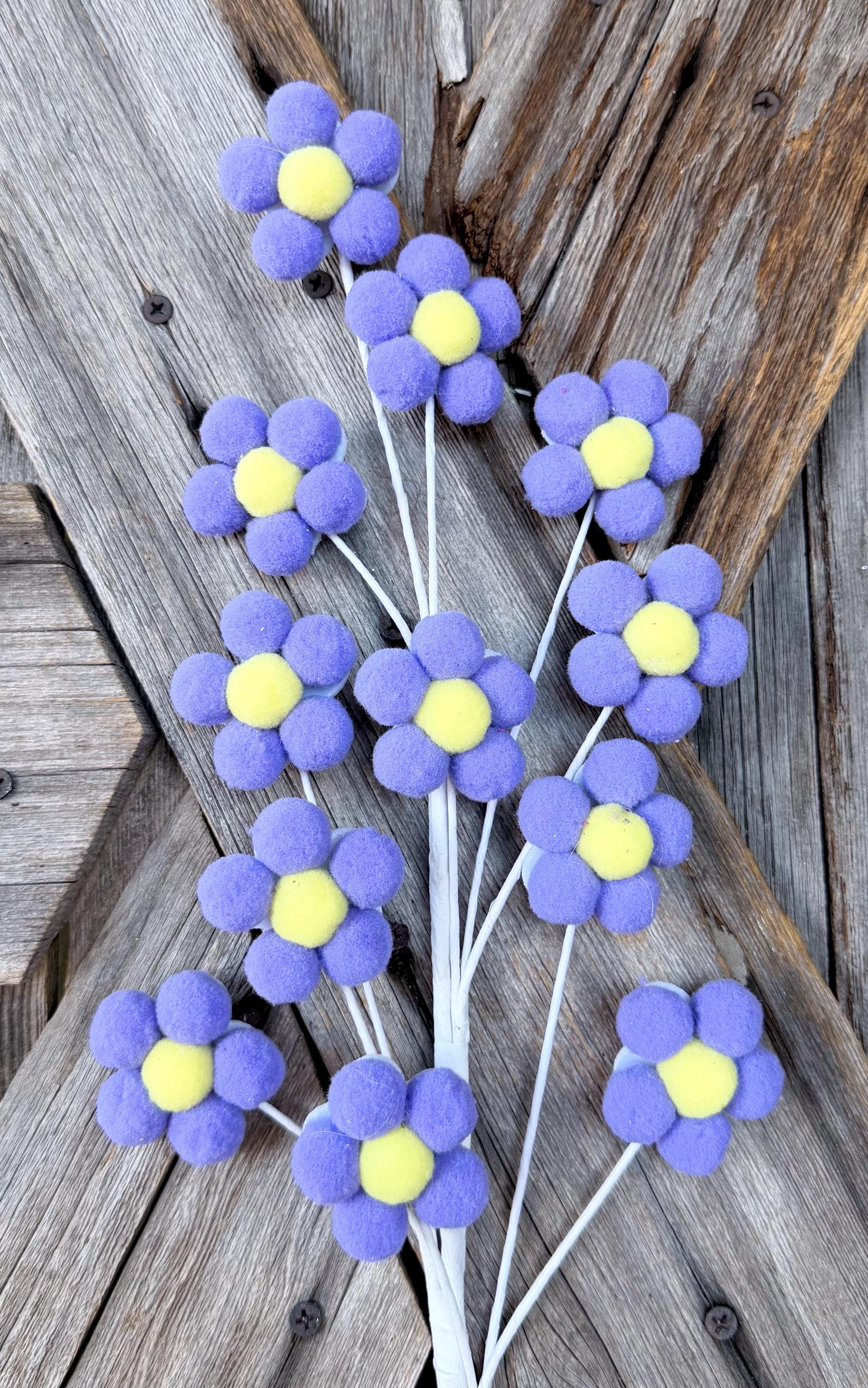 Lavender Felt Daisy Spray , Wreath Supply, Floral