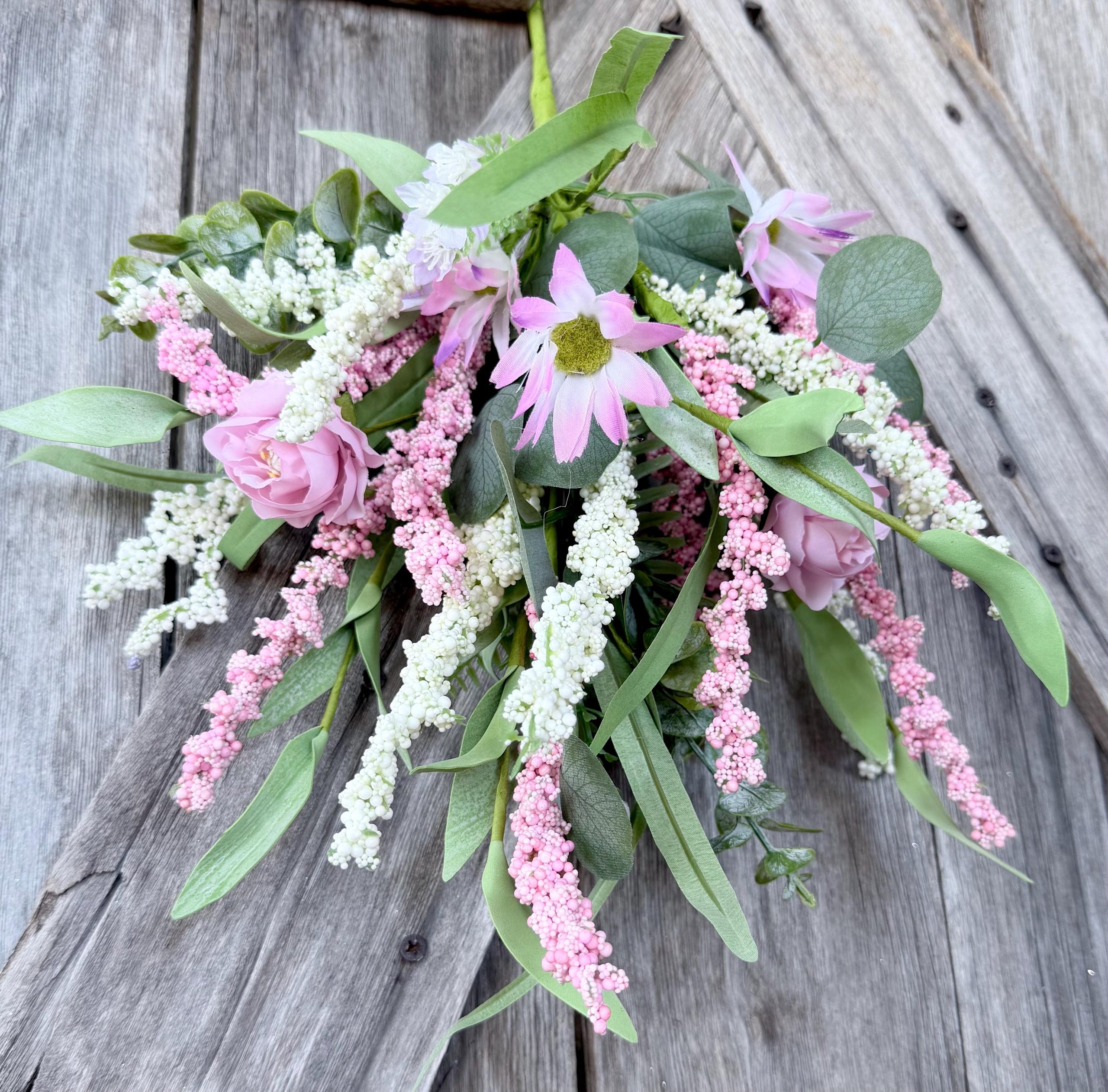 Pink Floral Mixed Heather Bush, Wreath Supply, Floral