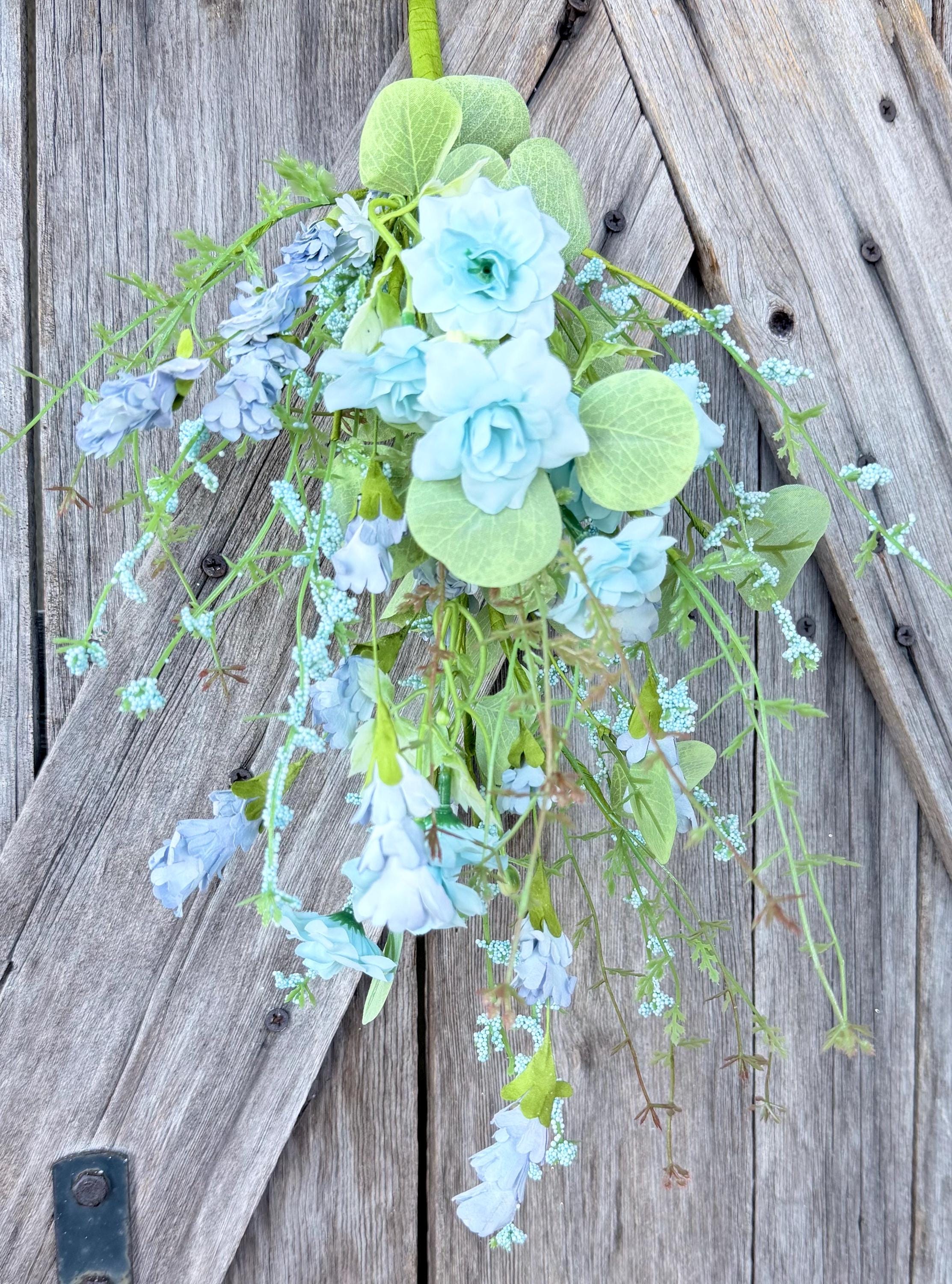 Blue Wildflower Mixed Bush, Wreath Supply, Floral