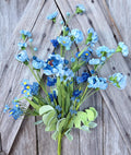 Blue Daisy Mixed Wildflower Floral Spray, Wreath Supply, Floral